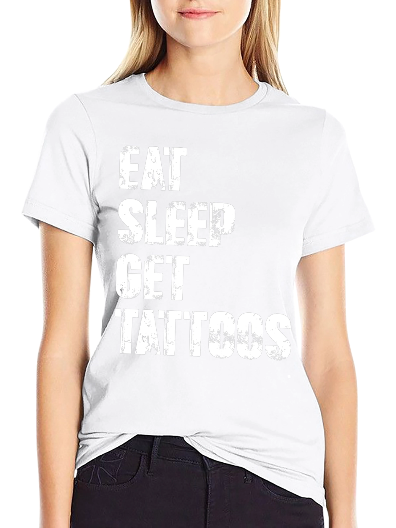 Eat Sleep Get Tattoos Black T-Shirt