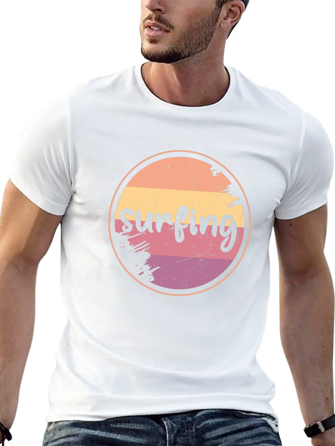 Retro Surfing Graphic T-Shirt