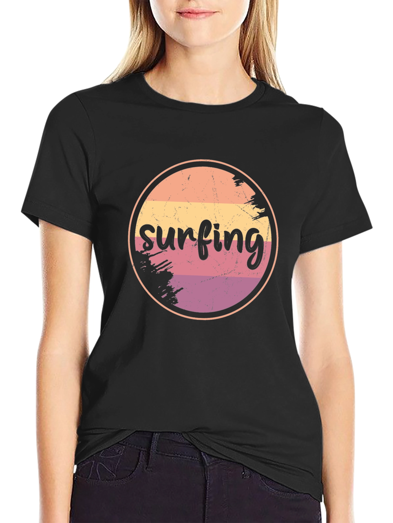 Retro Surfing Graphic T-Shirt