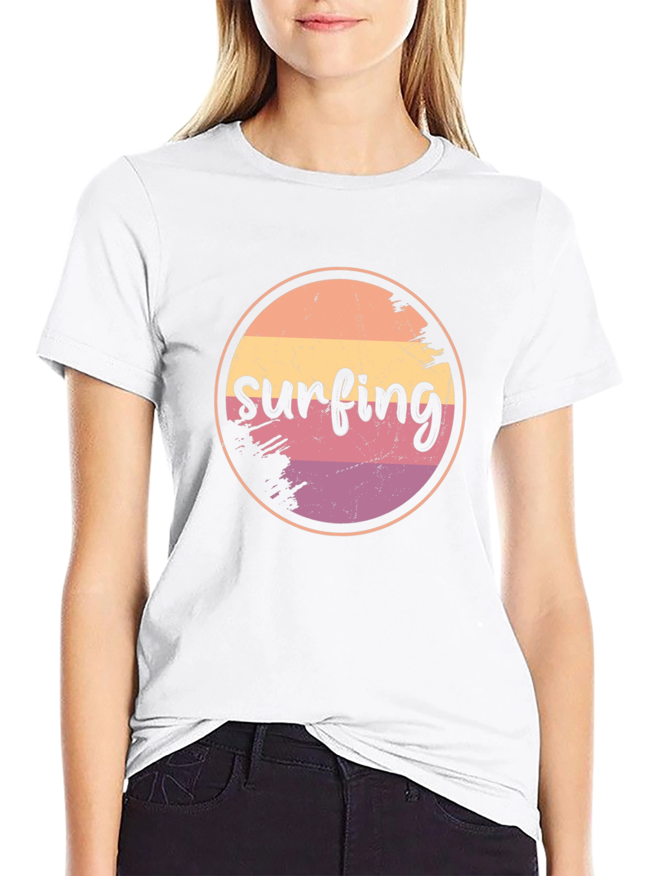 Retro Surfing Graphic T-Shirt