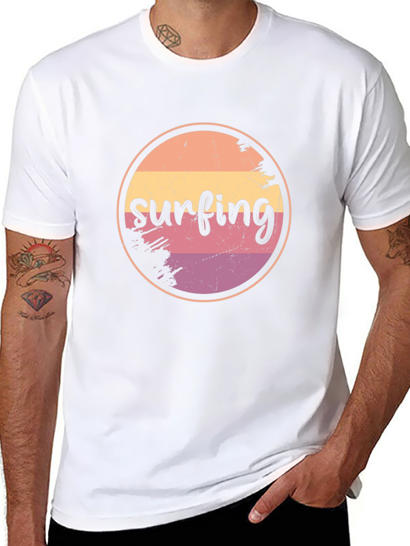 Retro Surfing Graphic T-Shirt