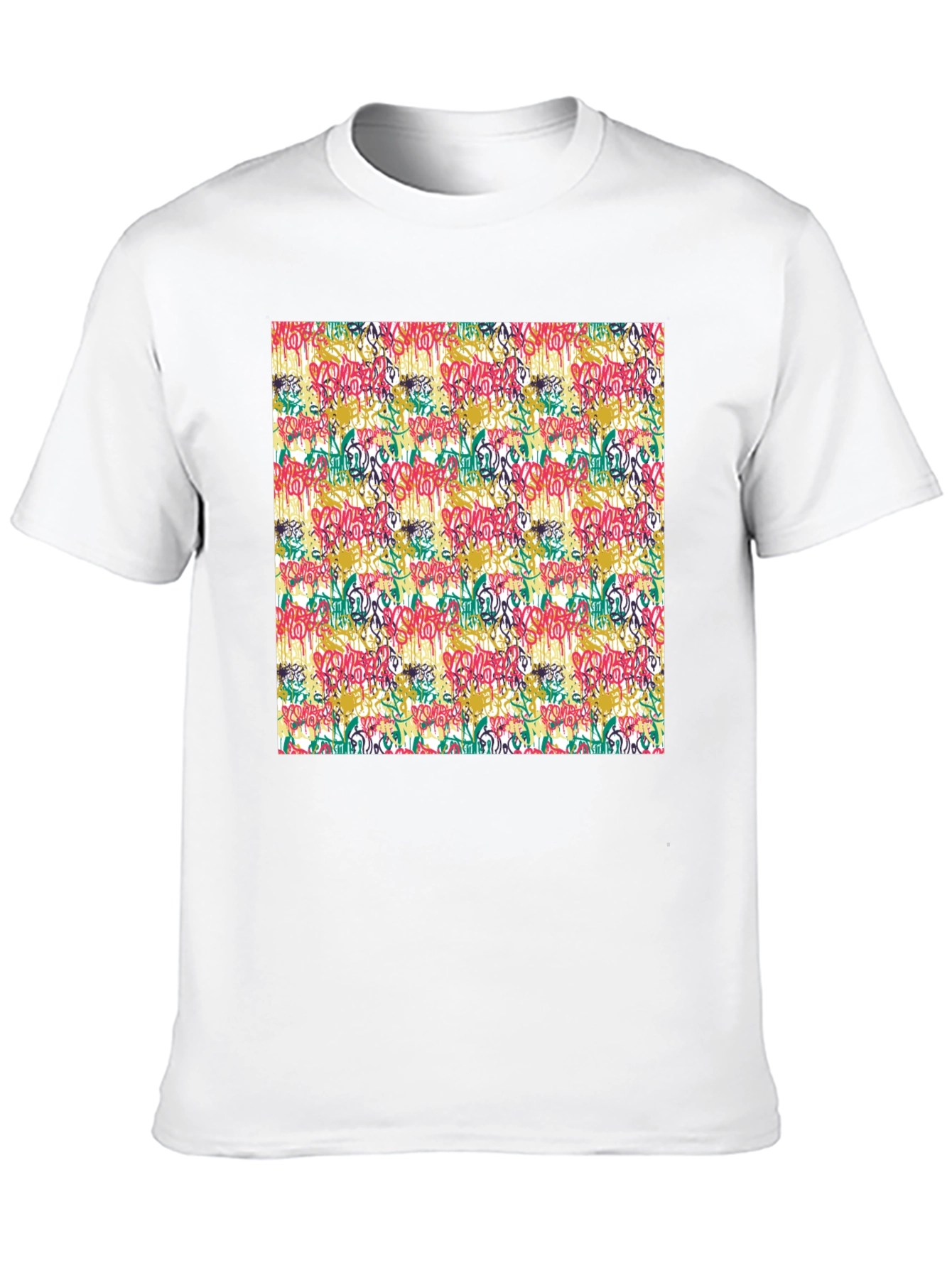 Graffiti Art Print Black T-Shirt