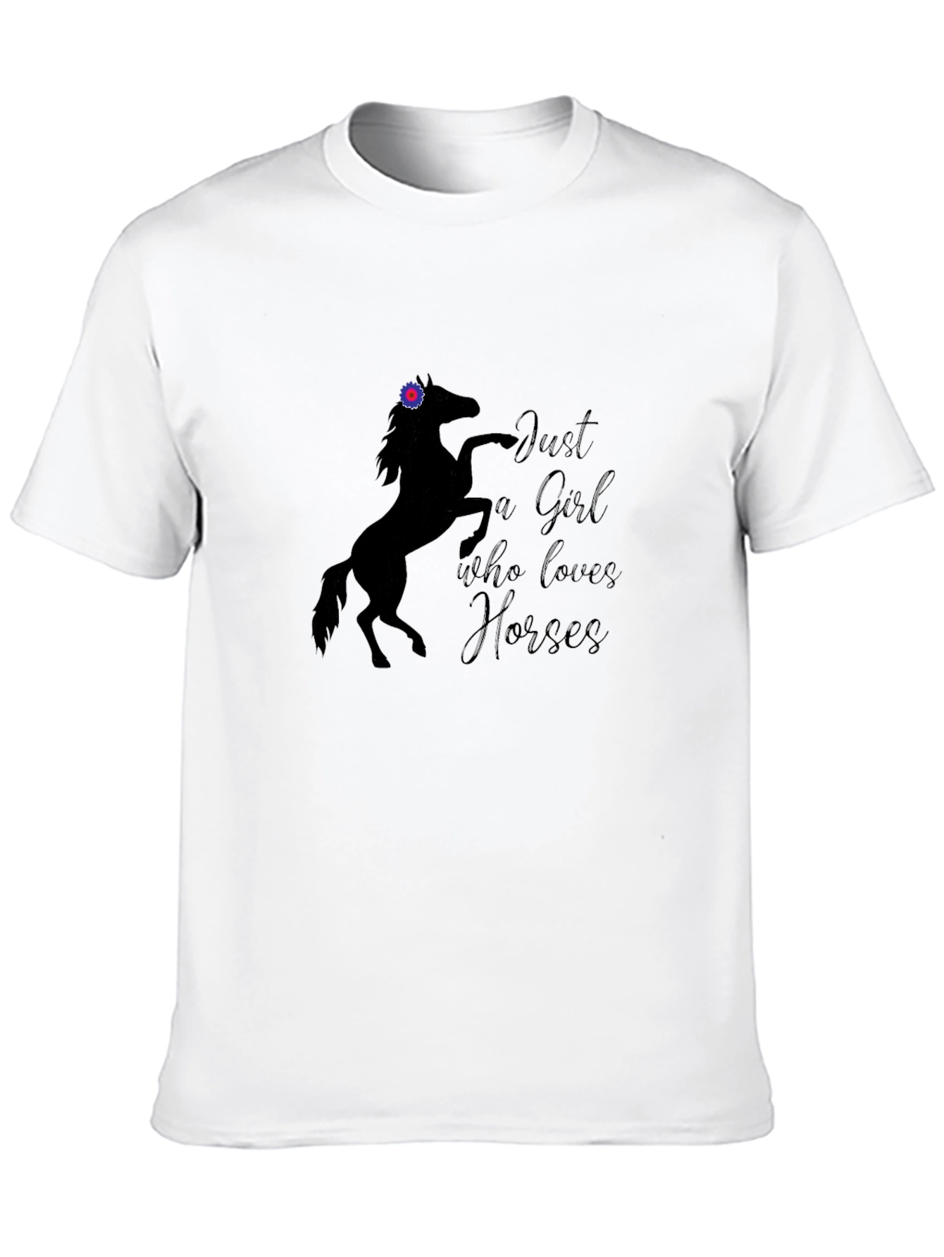 Just a Girl Who Loves Horses Black T-Shirt