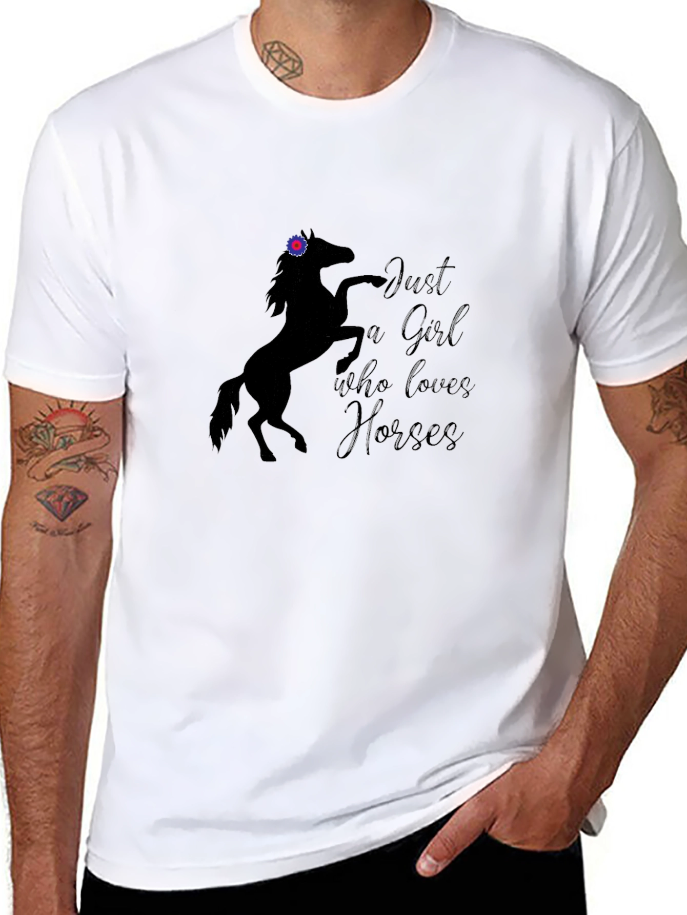 Just a Girl Who Loves Horses Black T-Shirt