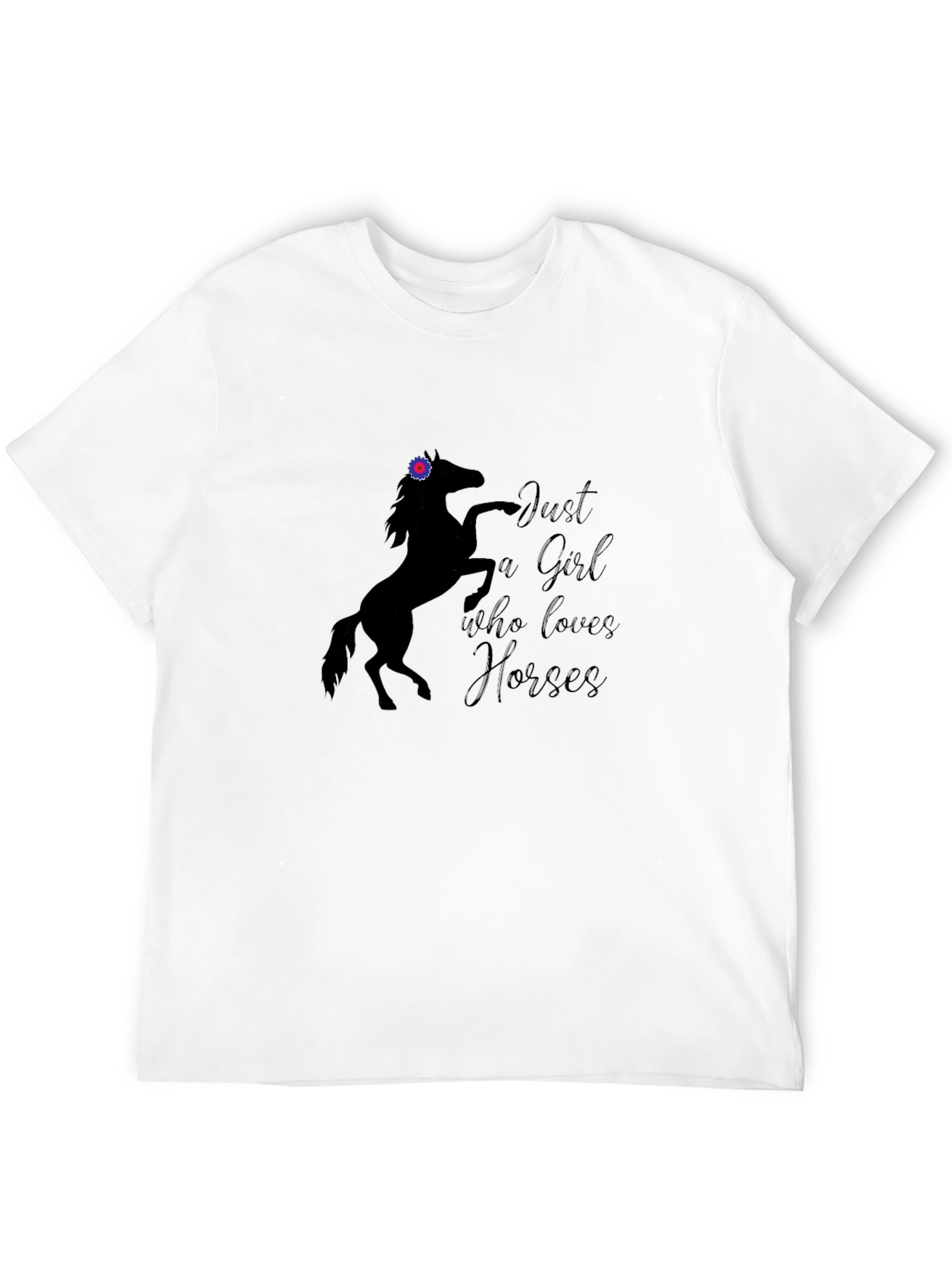 Just a Girl Who Loves Horses Black T-Shirt