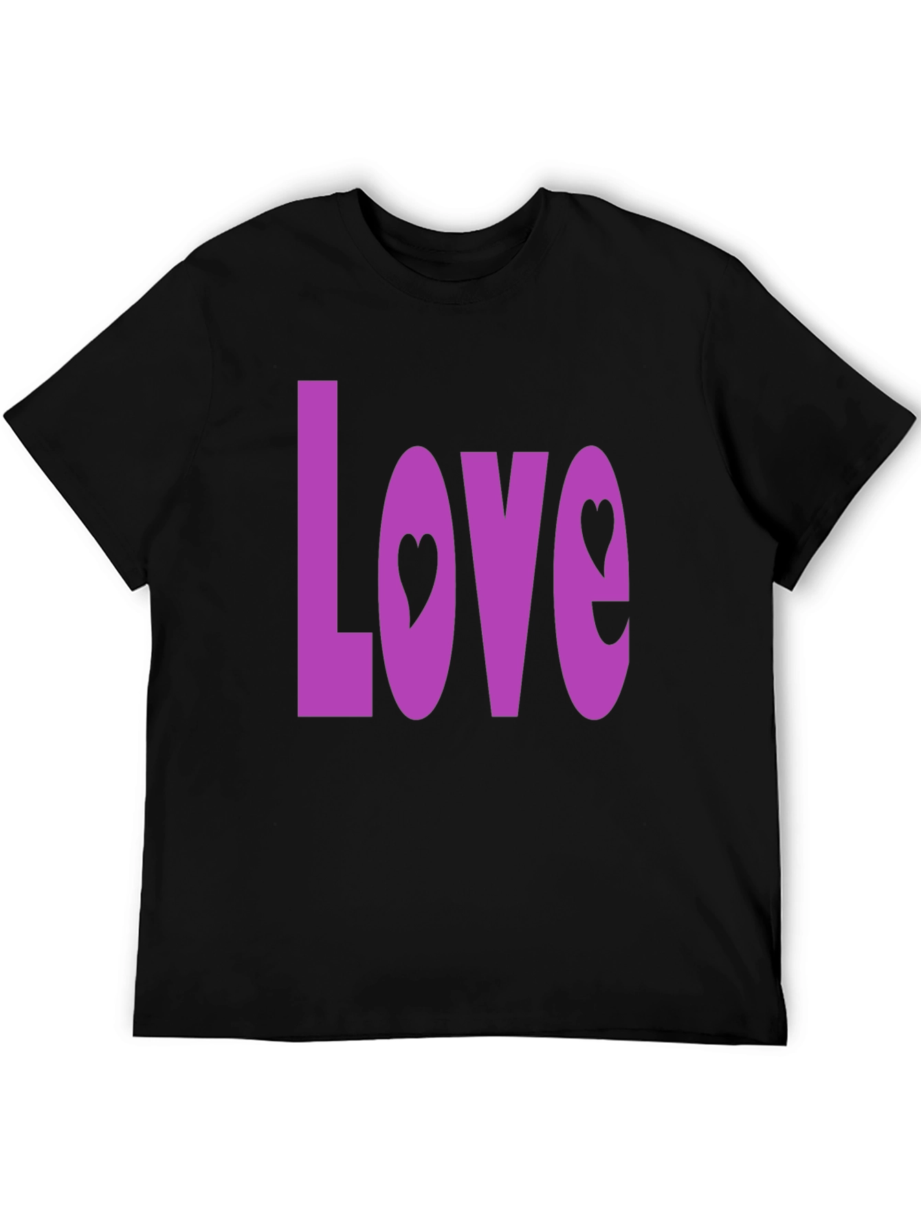 Love Heart Graphic Black T-Shirt