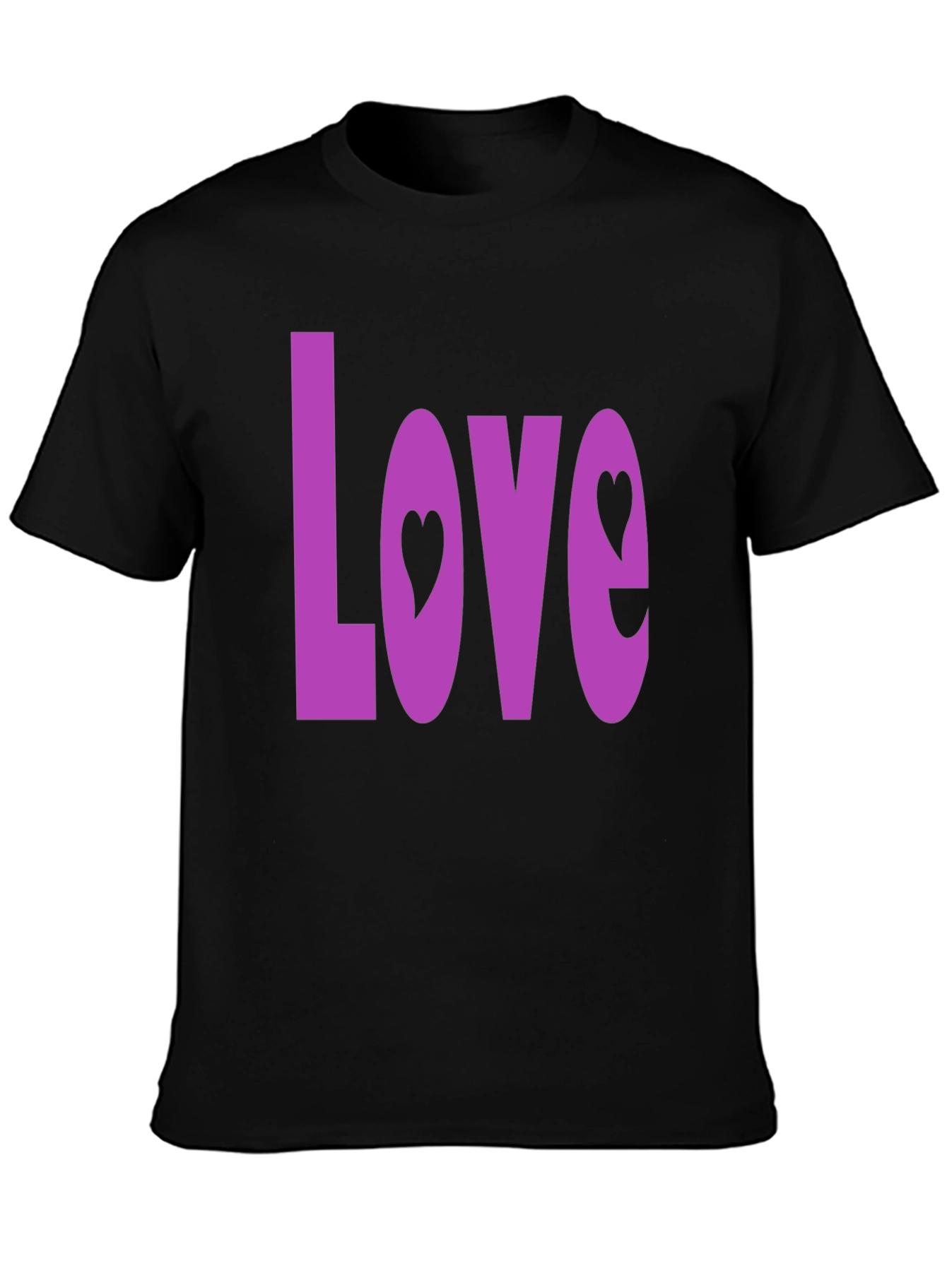 Love Heart Graphic Black T-Shirt