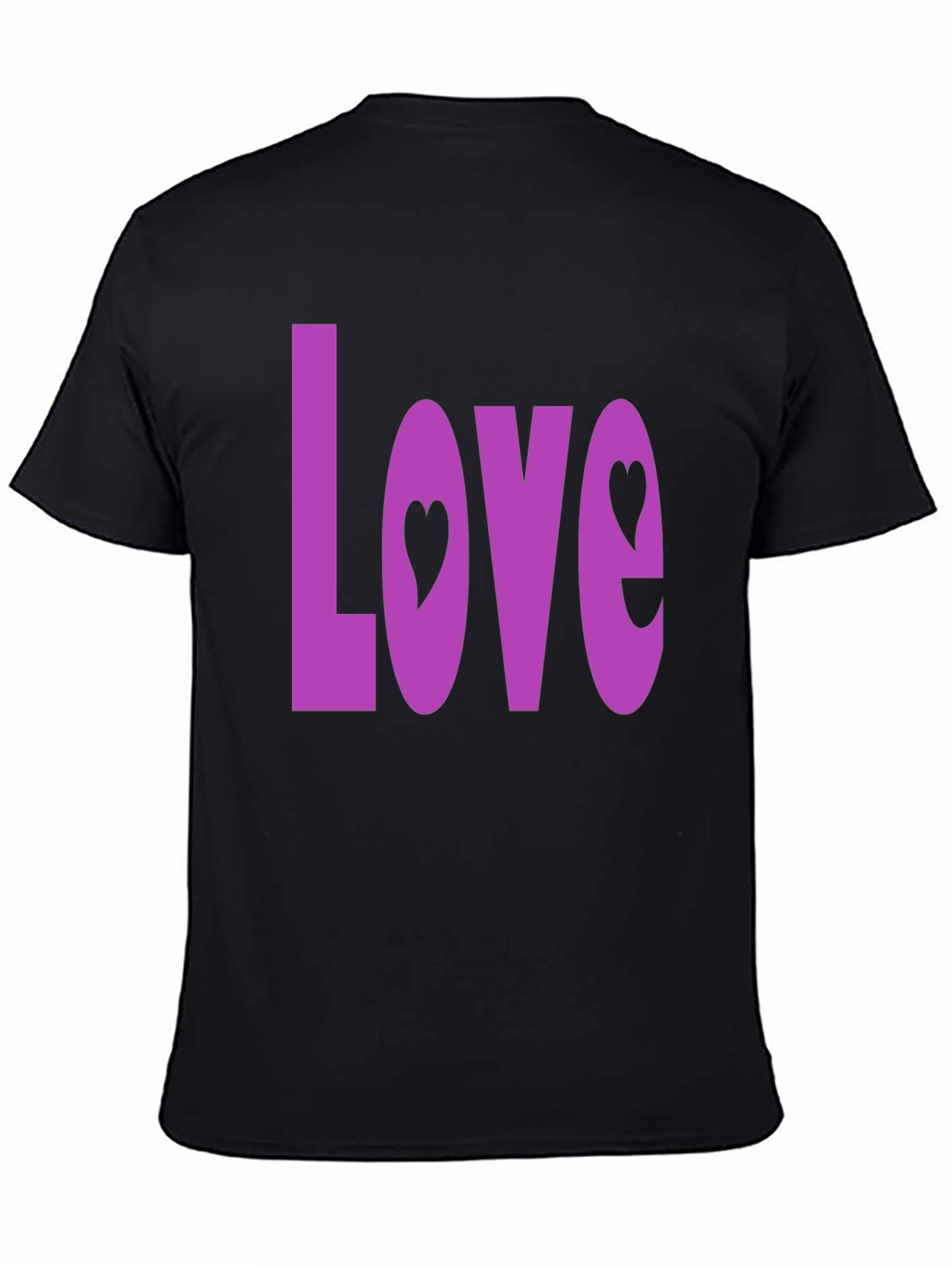 Love Heart Graphic Black T-Shirt