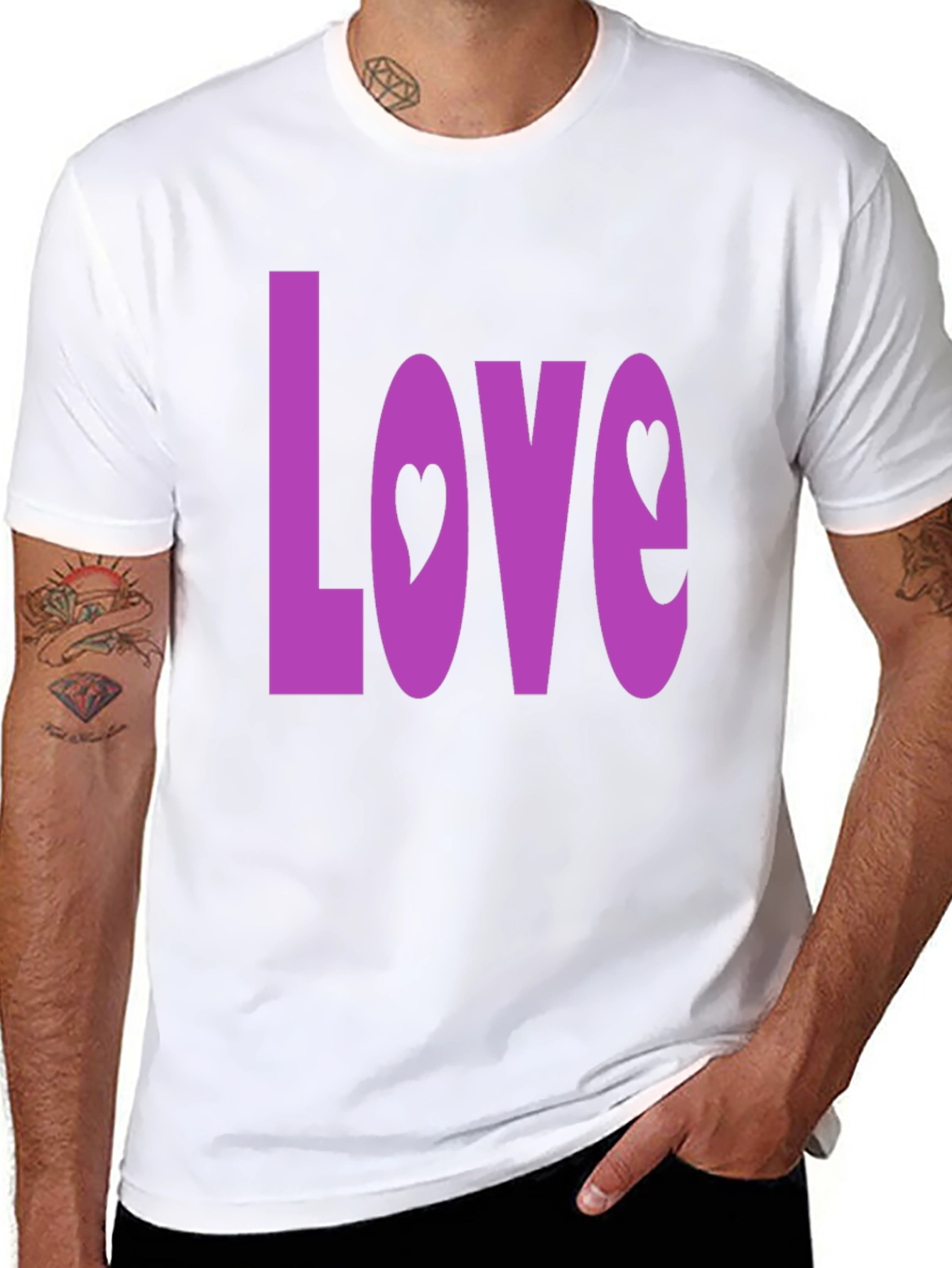 Love Heart Graphic Black T-Shirt
