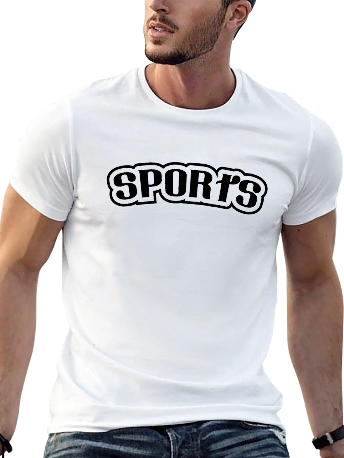 Mens Black SPORTS Graphic T-Shirt