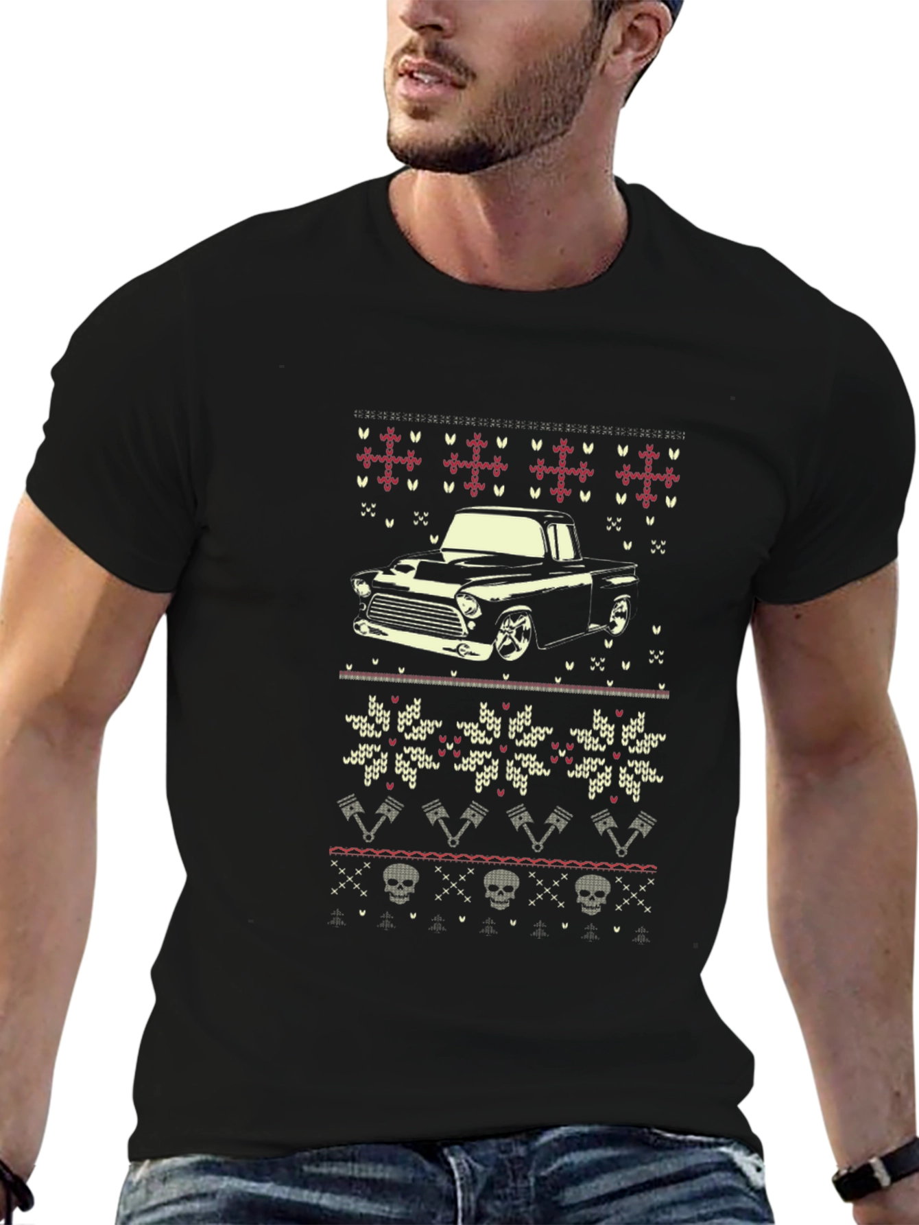 Retro Truck Ugly Christmas Sweater T-Shirt