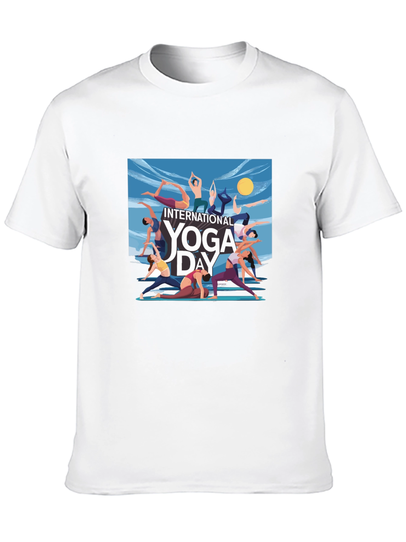 Yoga Day Graphic Tee - Black Unisex T-Shirt