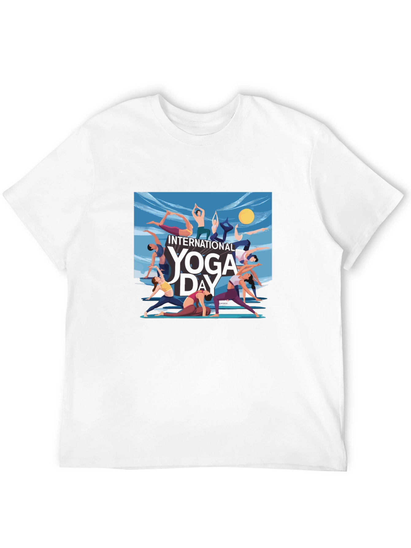Yoga Day Graphic Tee - Black Unisex T-Shirt