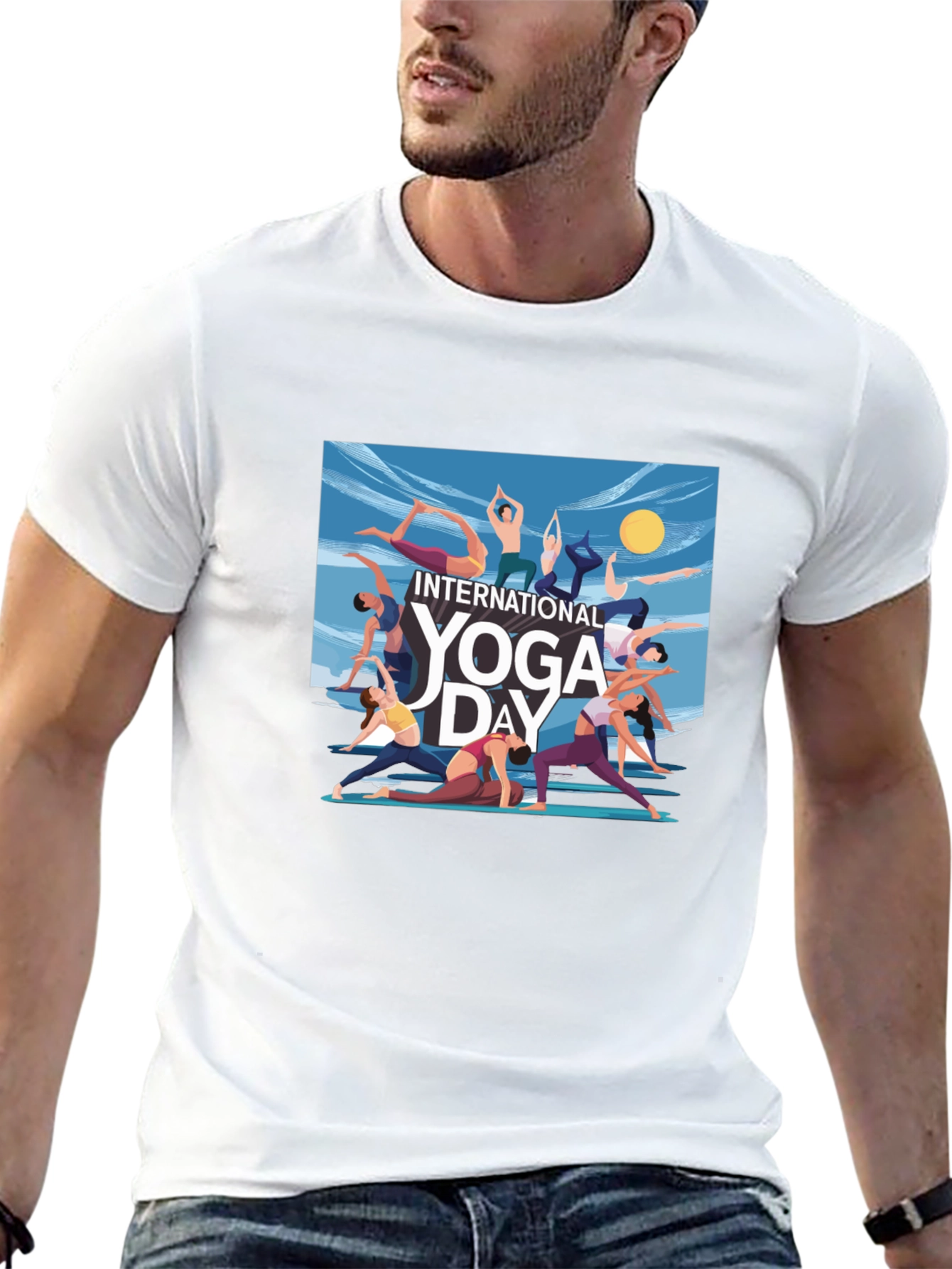 Yoga Day Graphic Tee - Black Unisex T-Shirt