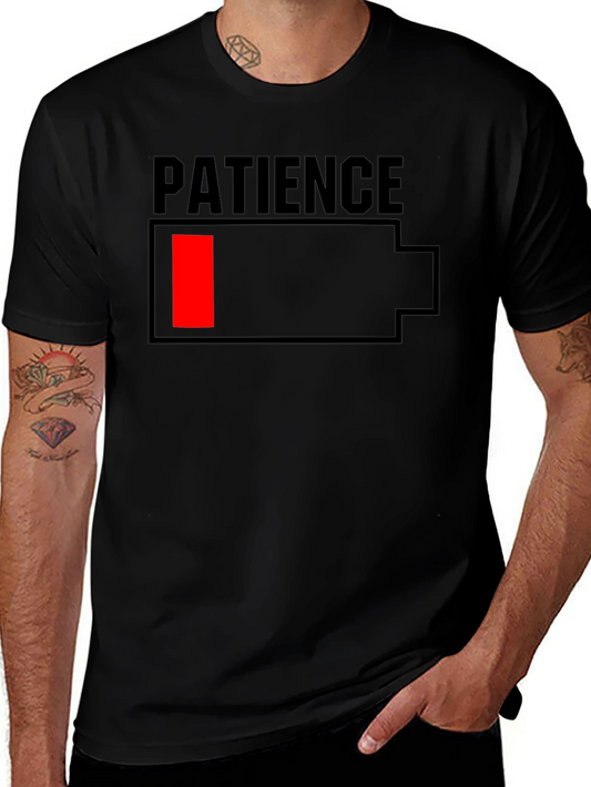 Patience Low Battery Graphic T-Shirt - Black