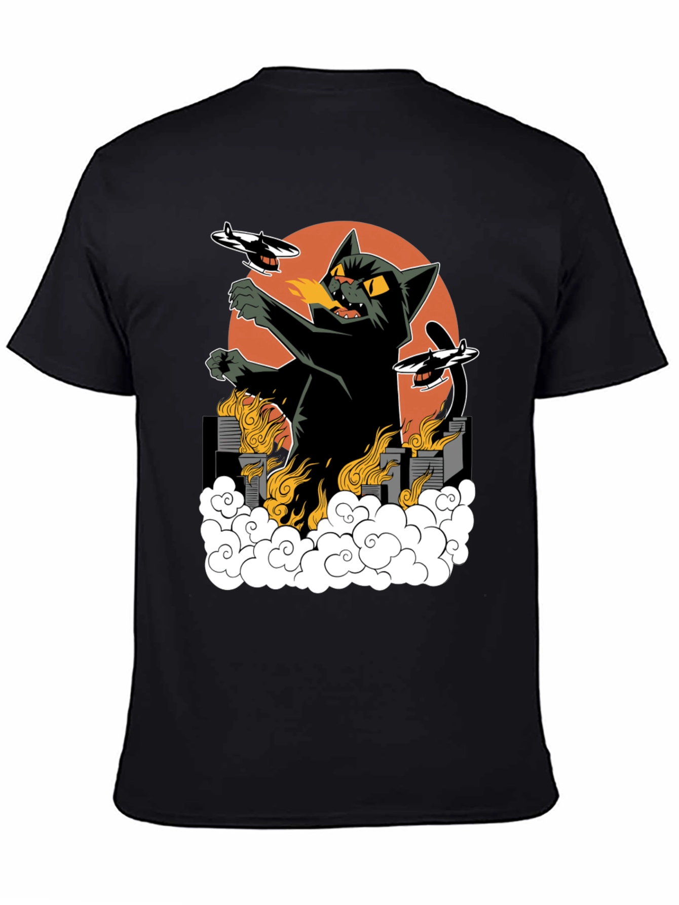 Kaiju Cat T-Shirt - Black Cotton Tee