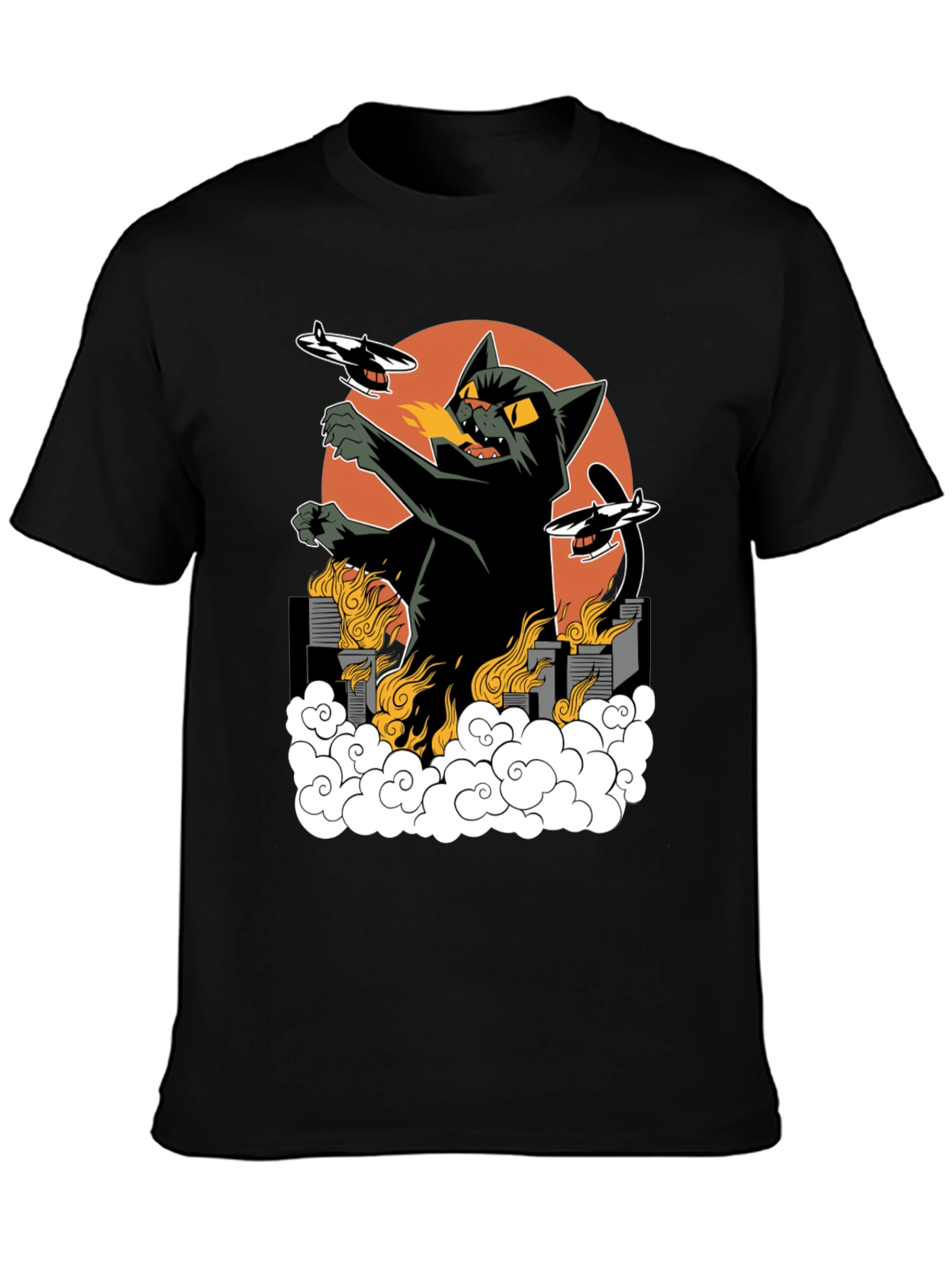 Kaiju Cat T-Shirt - Black Cotton Tee
