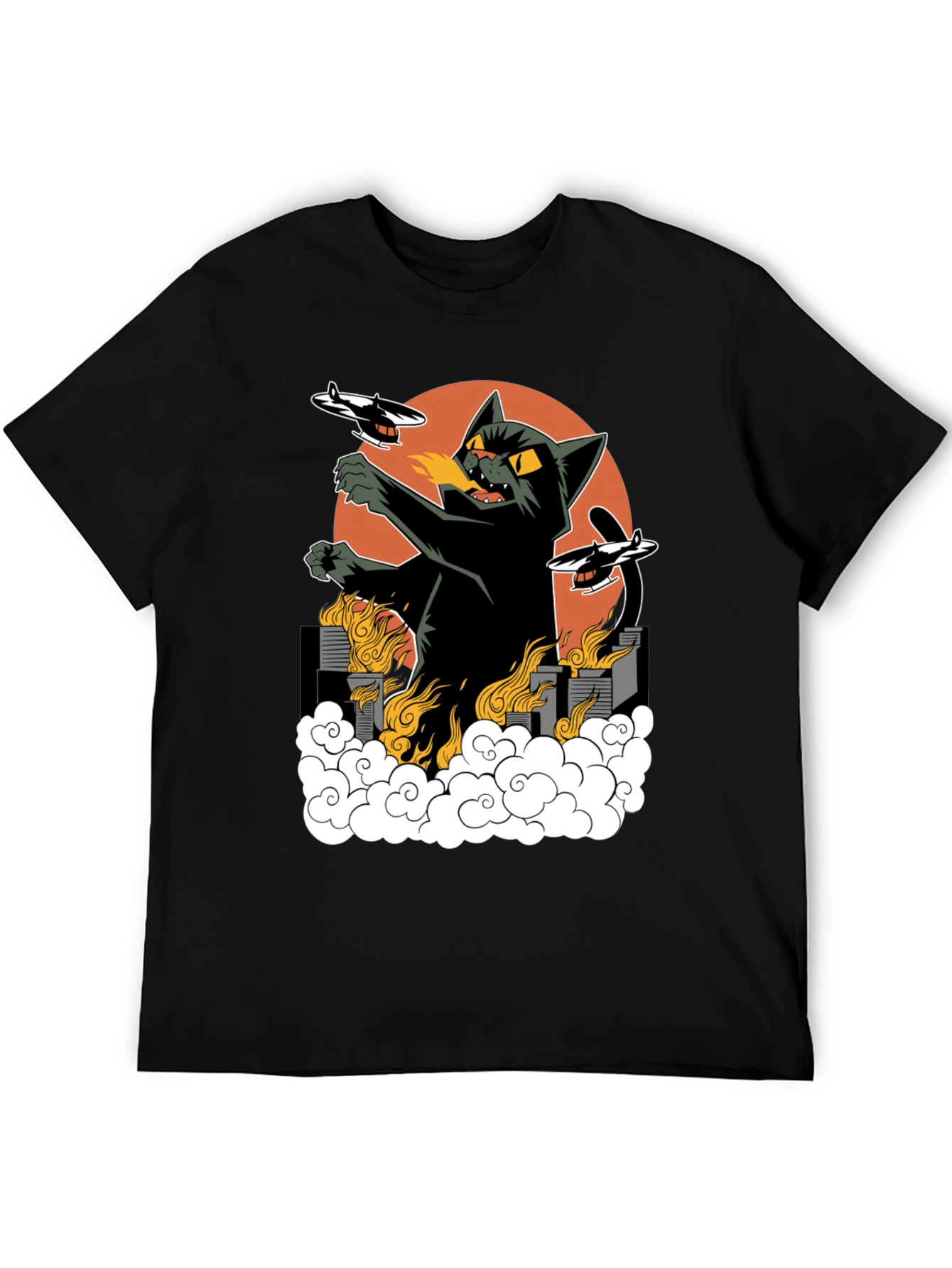 Kaiju Cat T-Shirt - Black Cotton Tee