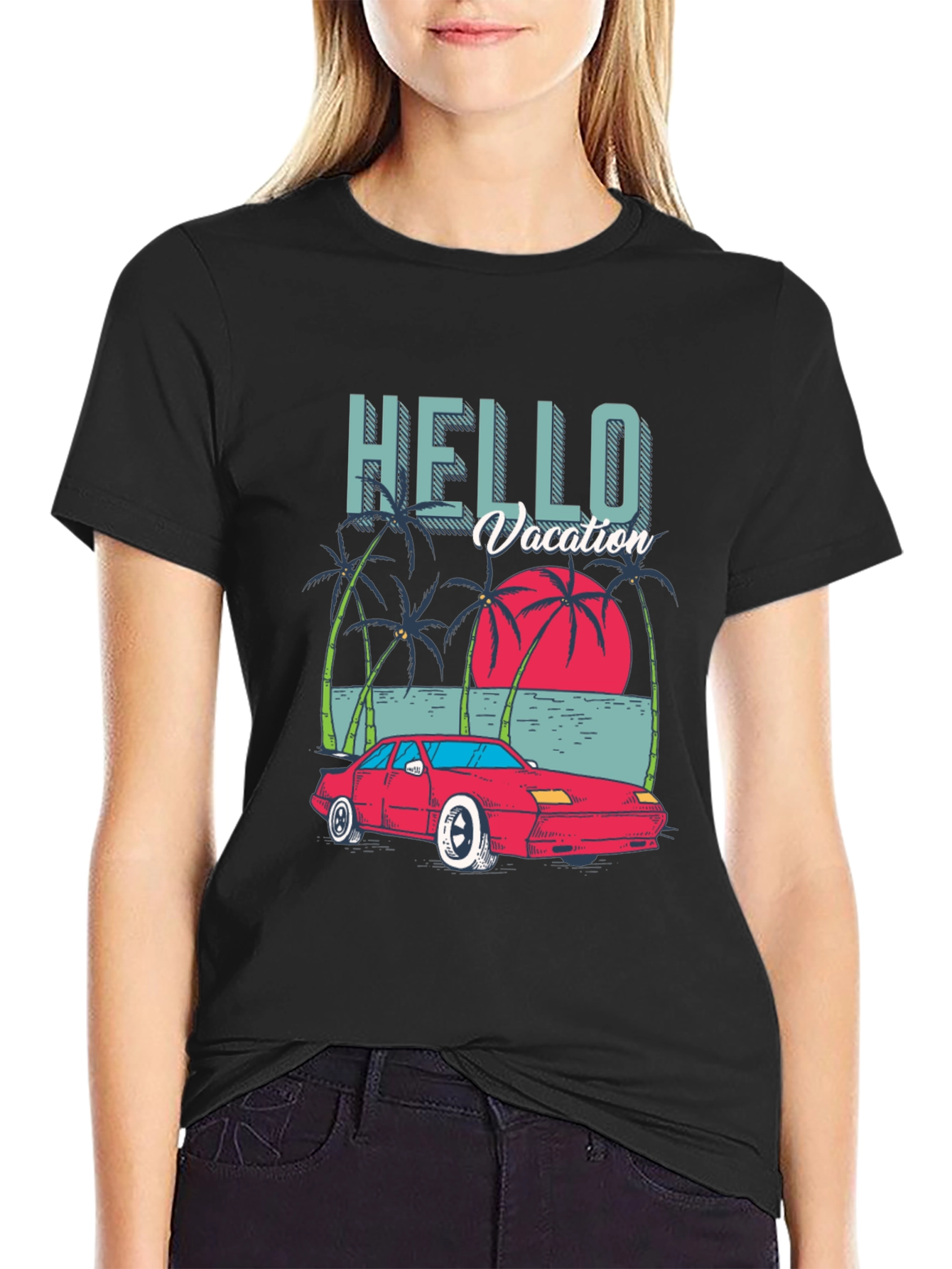Hello Vacation Graphic T-Shirt