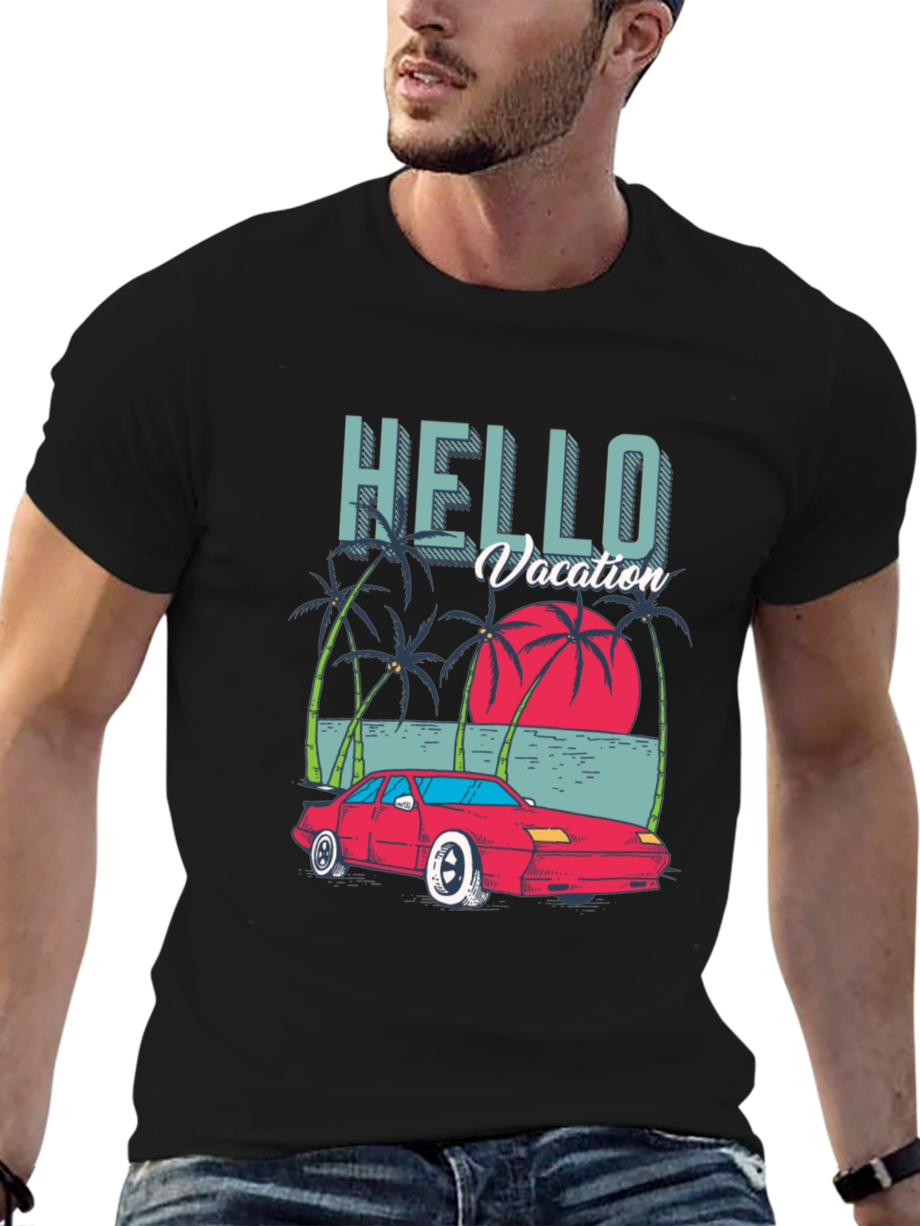 Hello Vacation Graphic T-Shirt