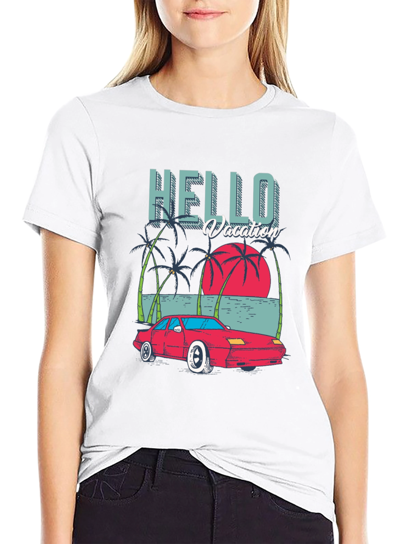 Hello Vacation Graphic T-Shirt