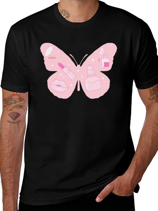 Makeup Butterfly Graphic T-Shirt
