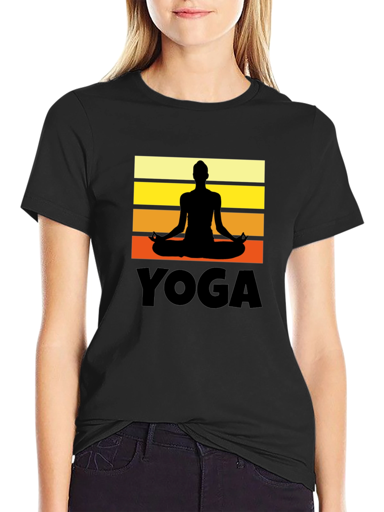 Yoga Silhouette Graphic T-Shirt Zen Meditation Tee