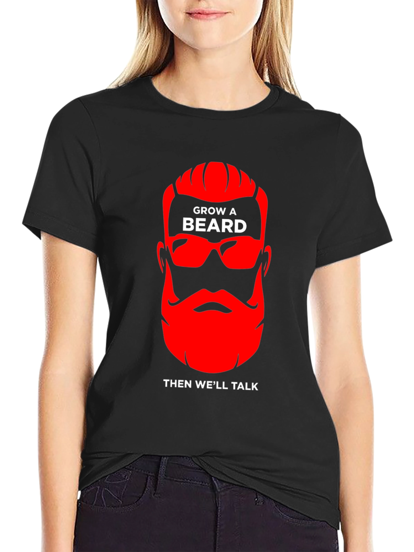 Grow a Beard T-Shirt - Funny Slogan Tee