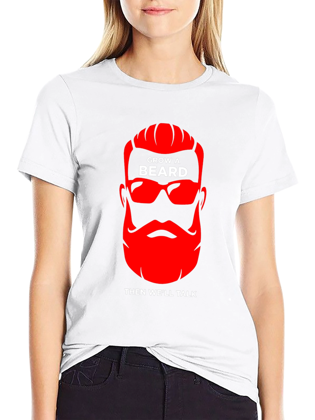Grow a Beard T-Shirt - Funny Slogan Tee
