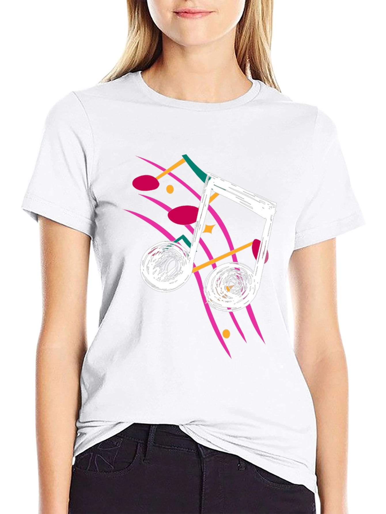 Retro 80s Music Note Graphic T-Shirt