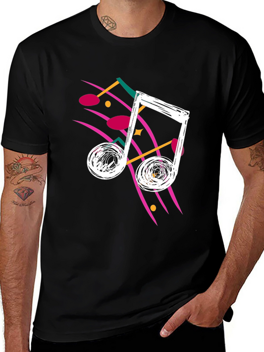 Retro 80s Music Note Graphic T-Shirt
