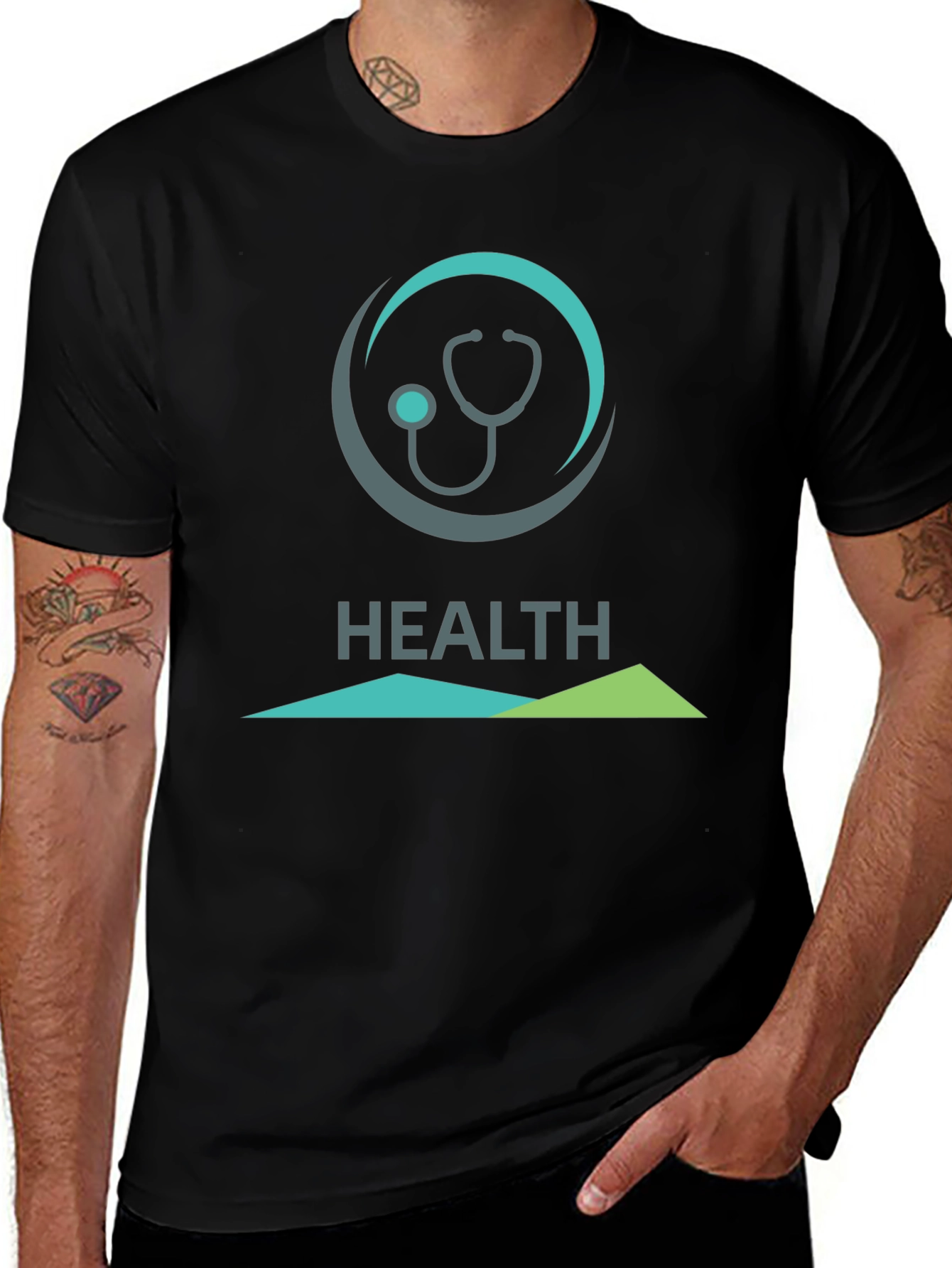 Health Logo T-Shirt - Comfortable Everyday Wear