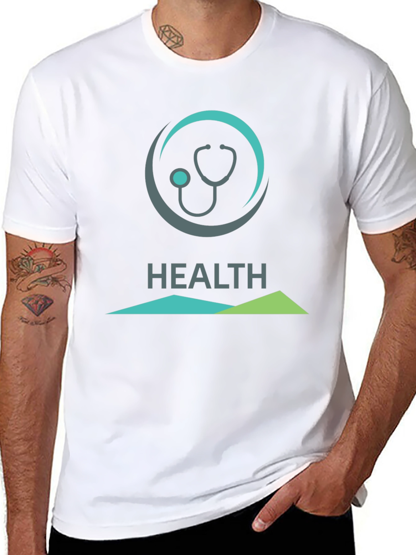 Health Logo T-Shirt - Comfortable Everyday Wear