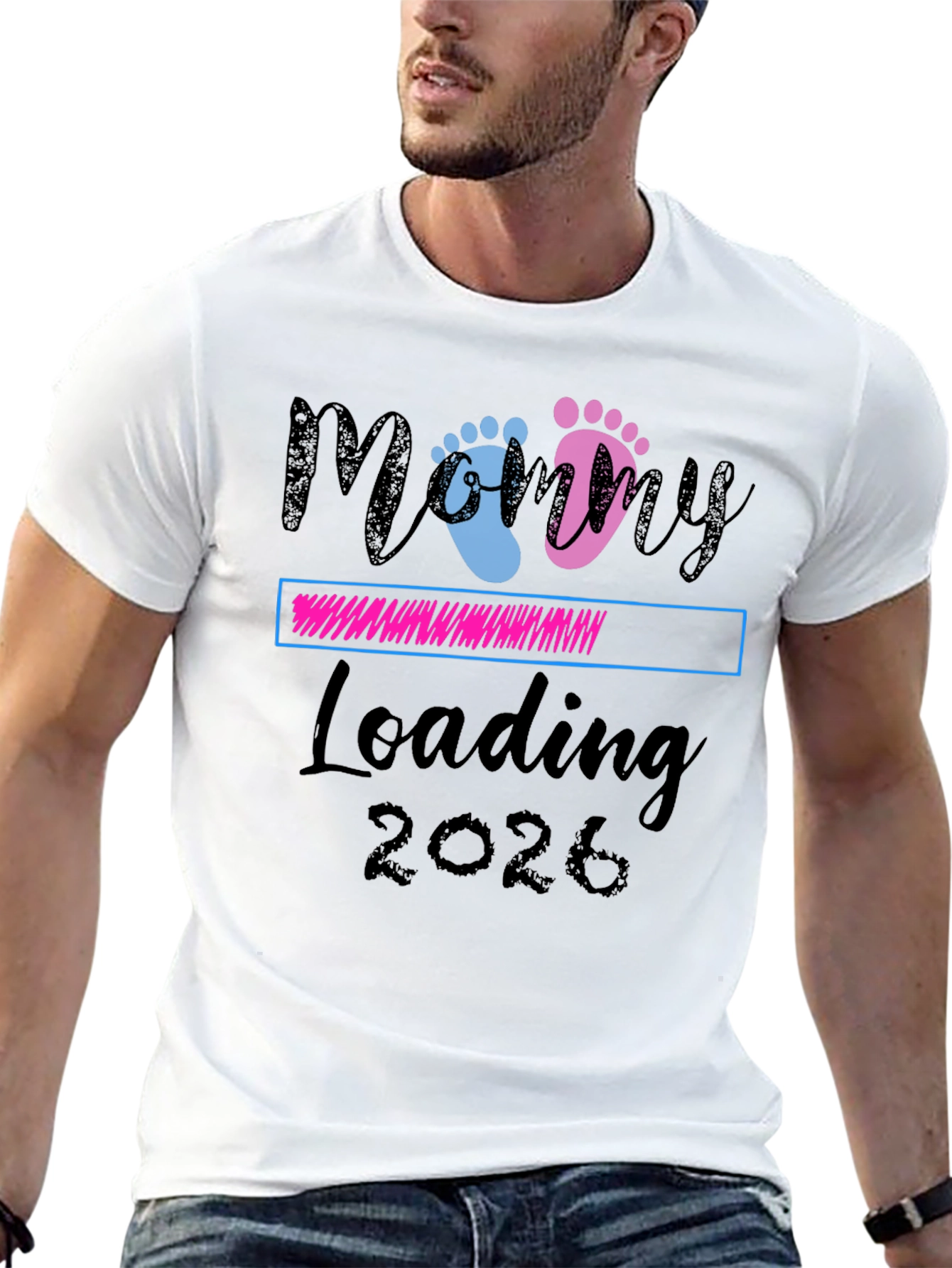 Mommy Loading 2026 T-Shirt - Pregnancy Announcement Tee