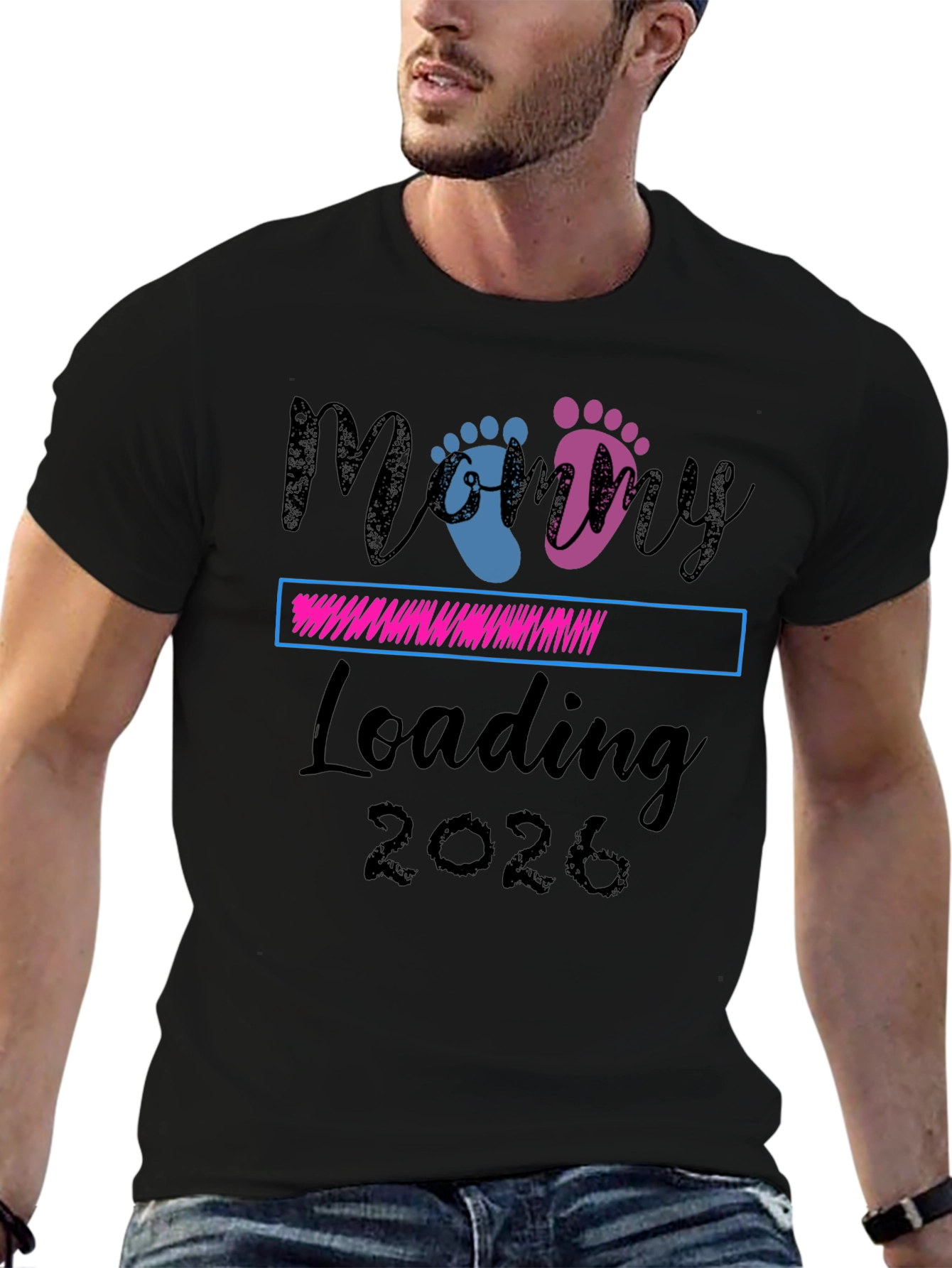Mommy Loading 2026 T-Shirt - Pregnancy Announcement Tee
