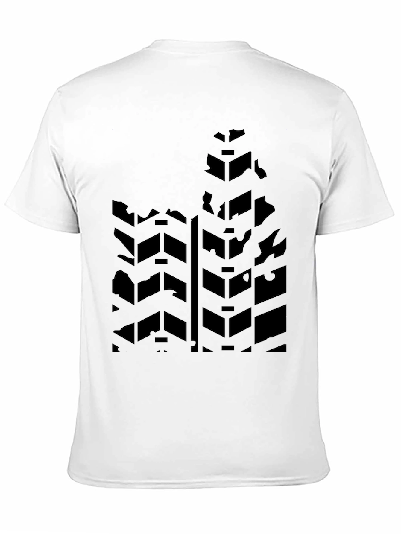 Black Tire Track Graphic T-Shirt