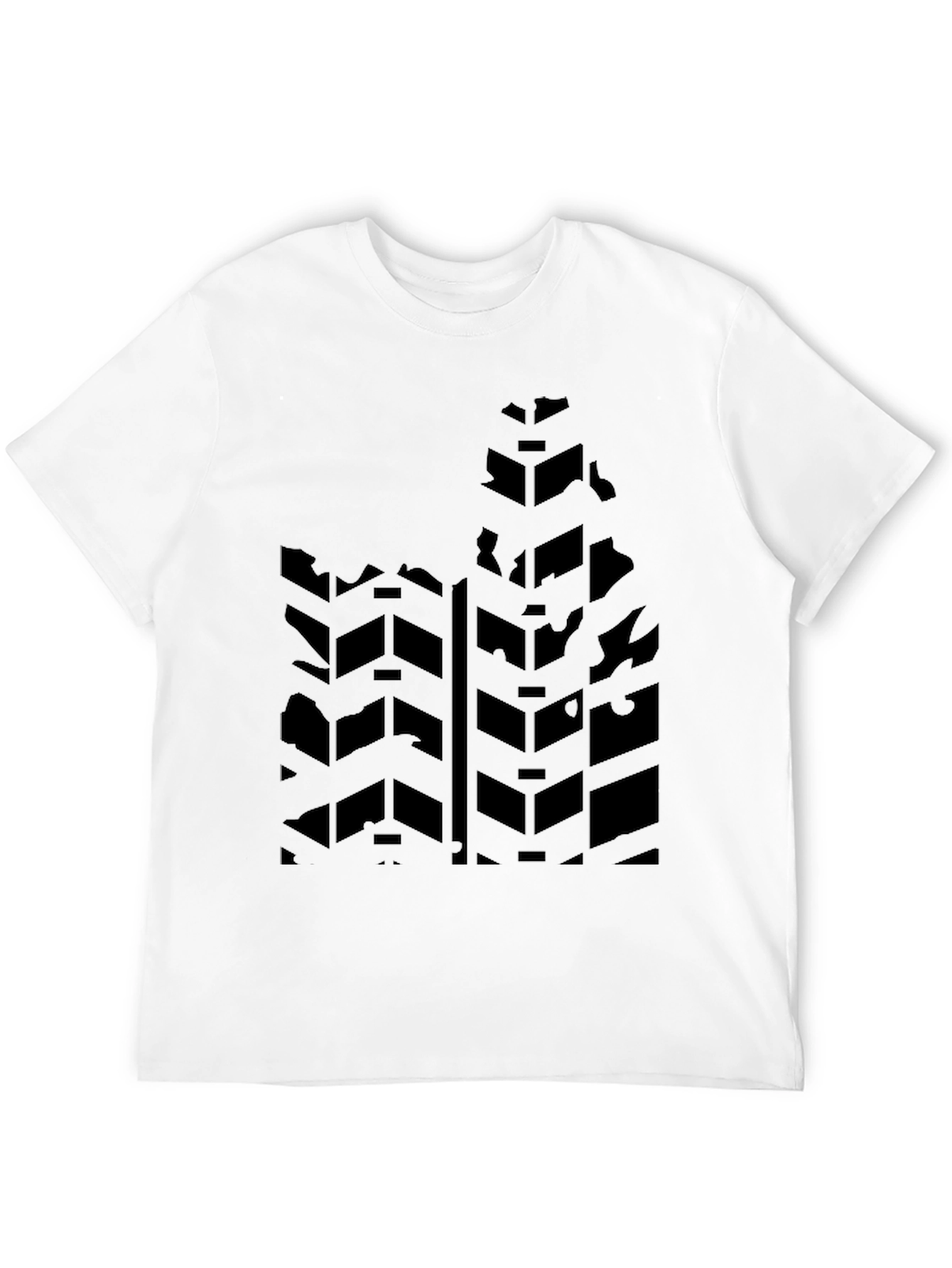 Black Tire Track Graphic T-Shirt
