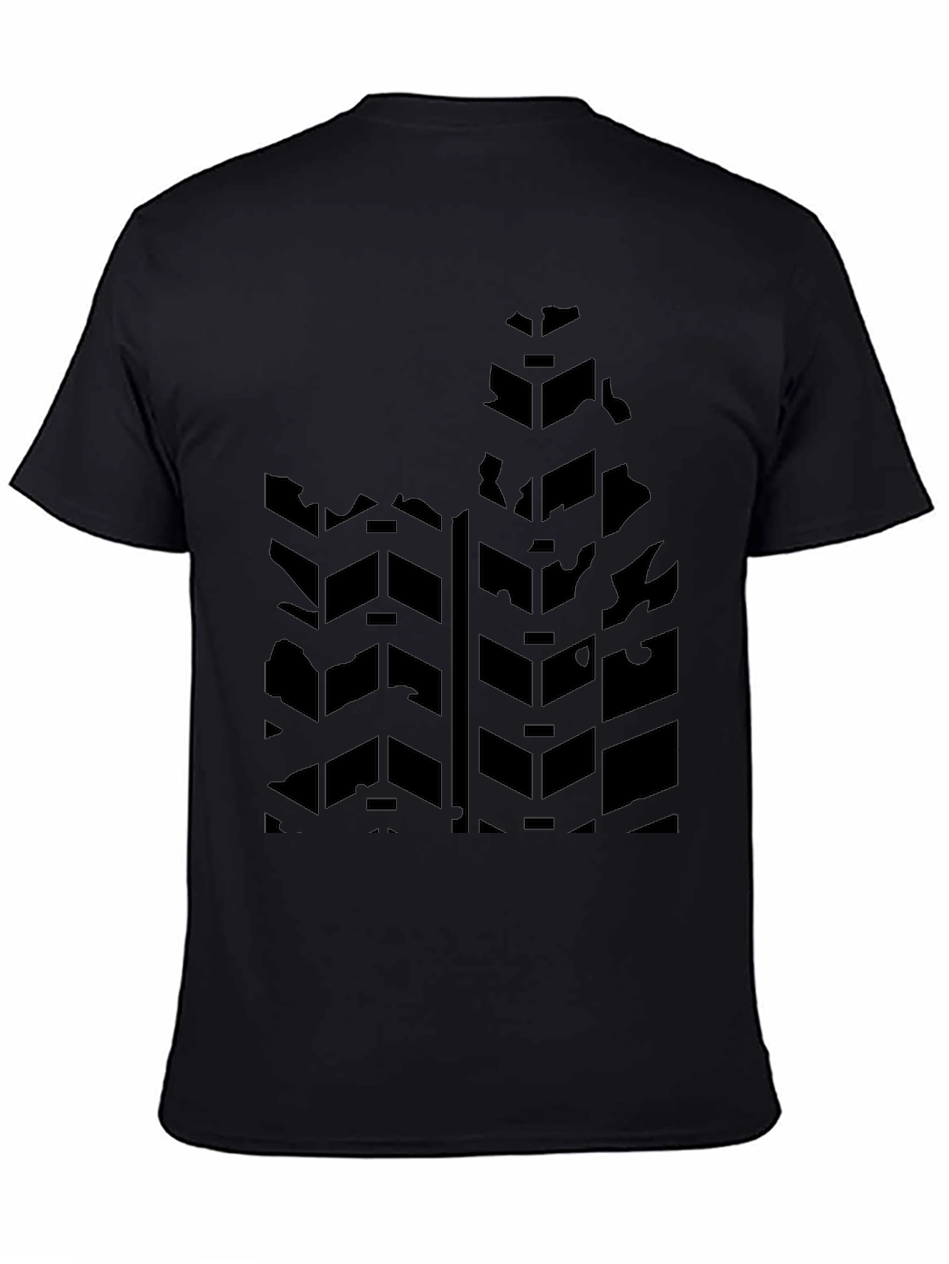 Black Tire Track Graphic T-Shirt