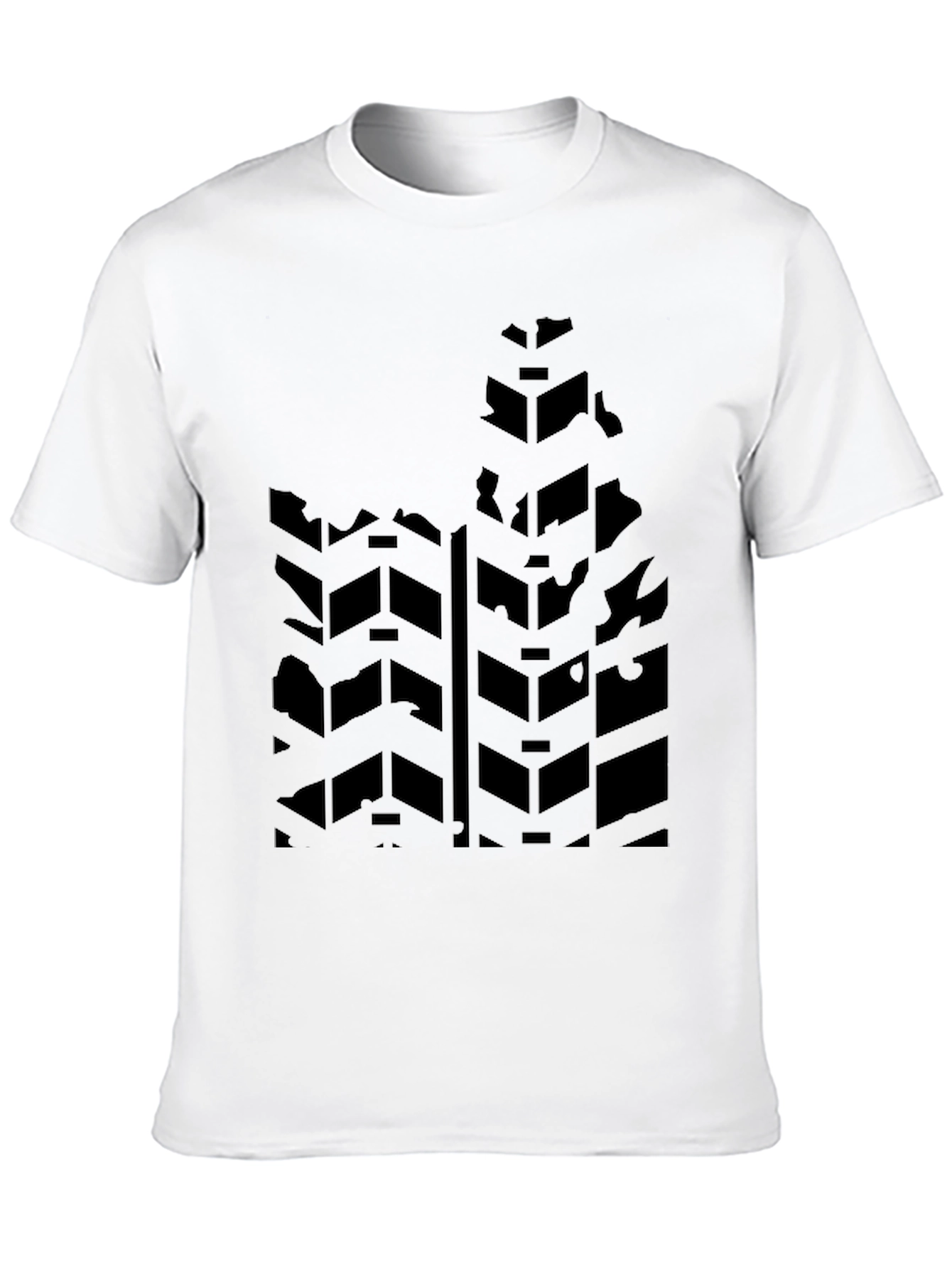 Black Tire Track Graphic T-Shirt
