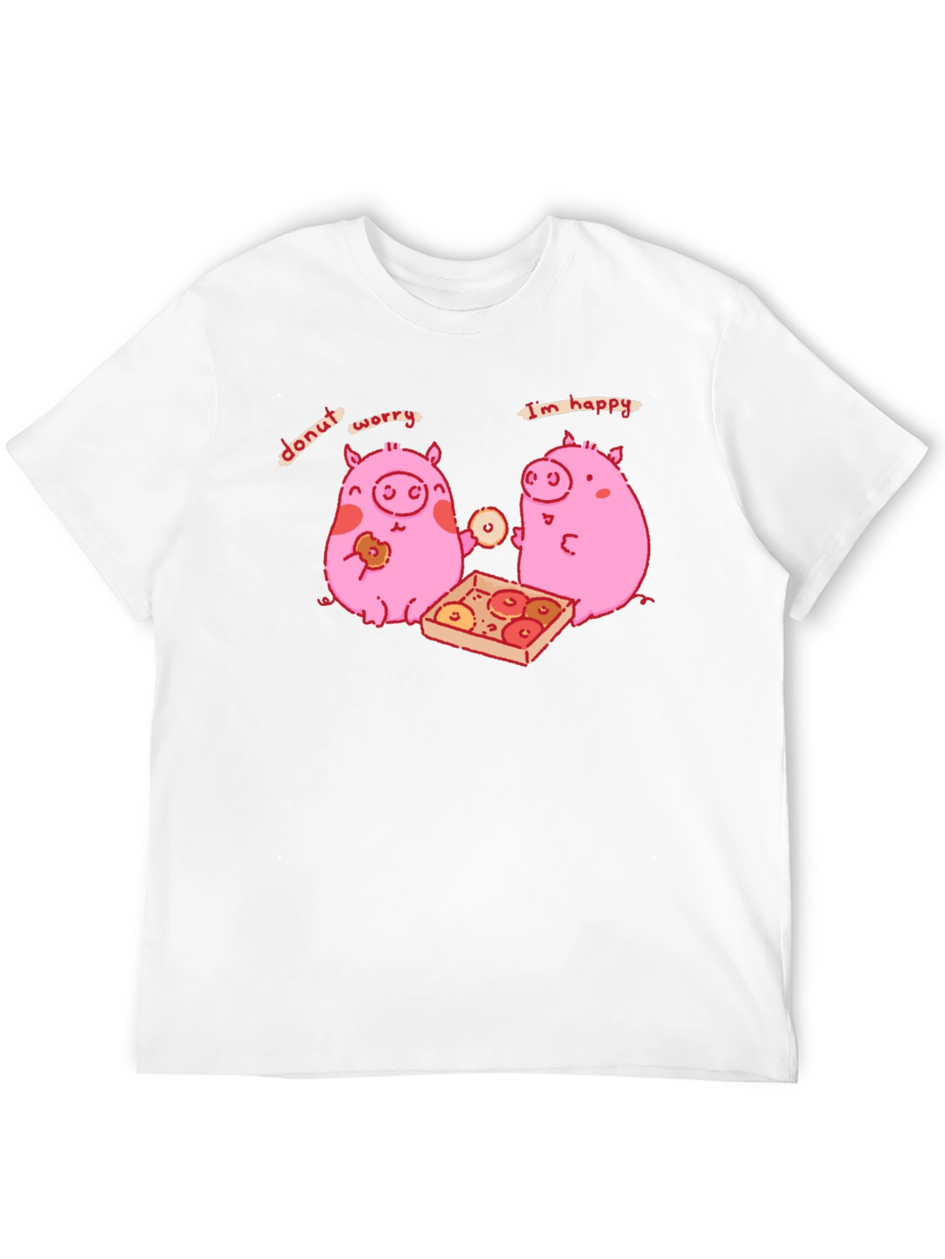 Donut Worry Im Happy Pig Graphic Tee