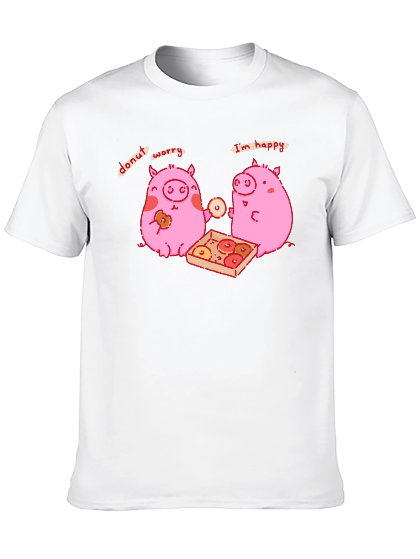 Donut Worry Im Happy Pig Graphic Tee