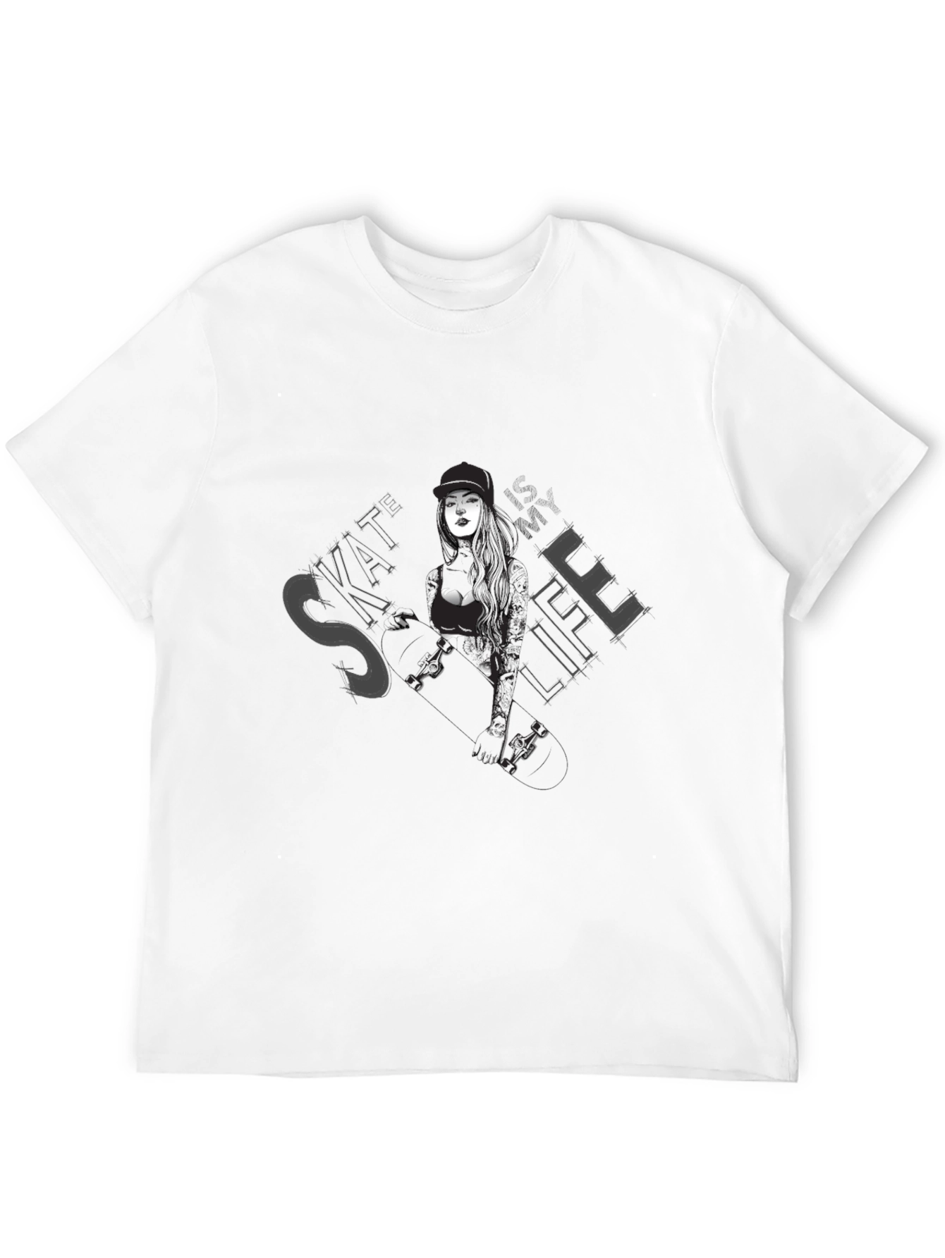 Skate Life Graphic Tee - Black Cotton