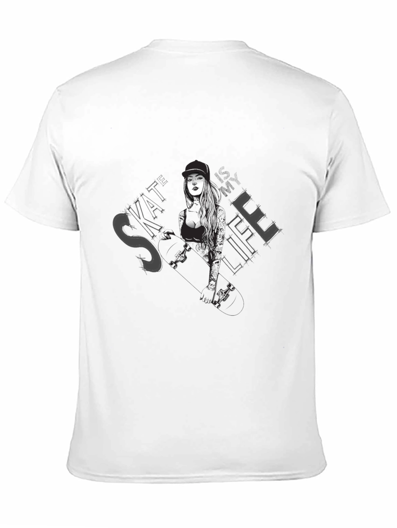 Skate Life Graphic Tee - Black Cotton