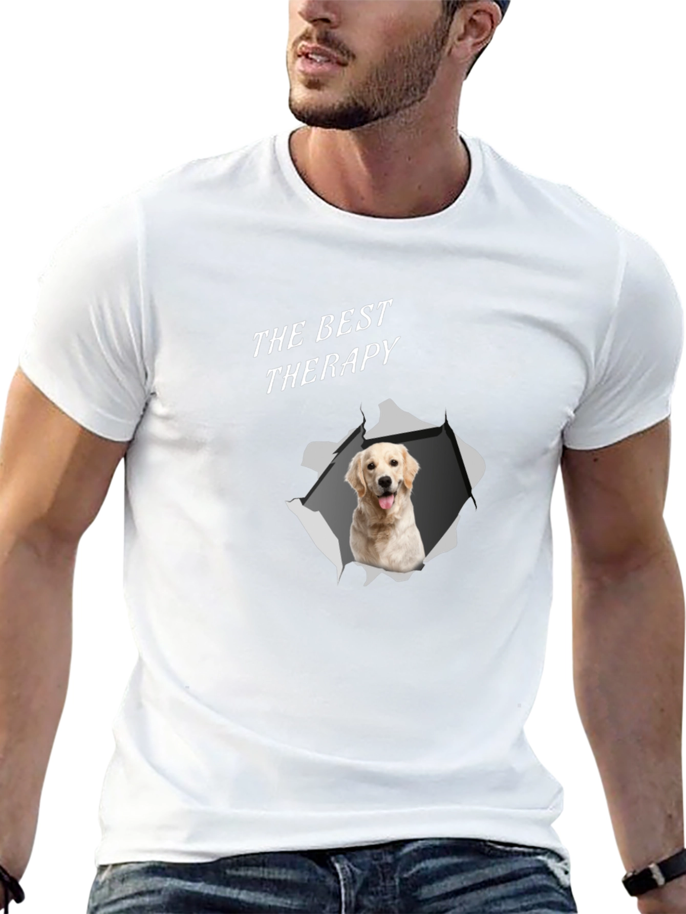 Best Therapy Golden Retriever Graphic T-Shirt