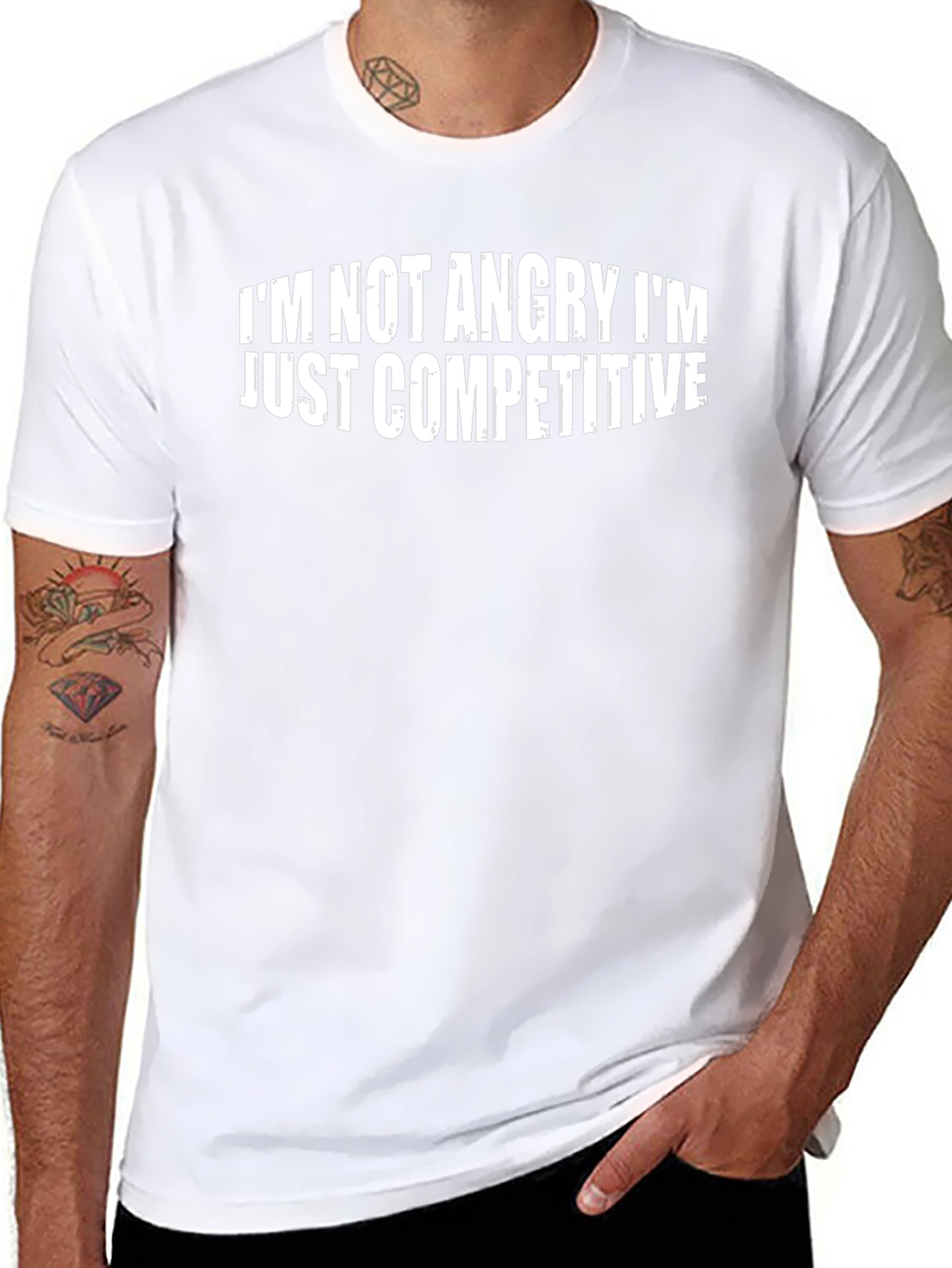 Im Not Angry Competitive Graphic T-Shirt