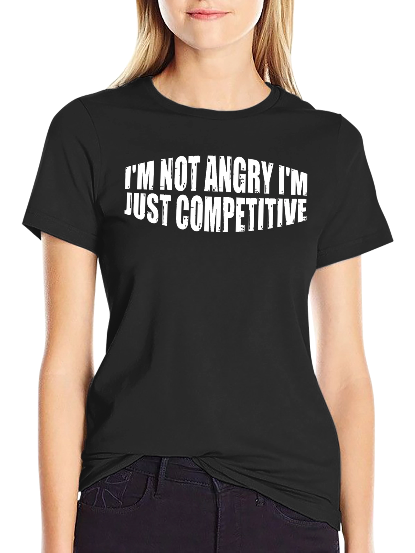 Im Not Angry Competitive Graphic T-Shirt
