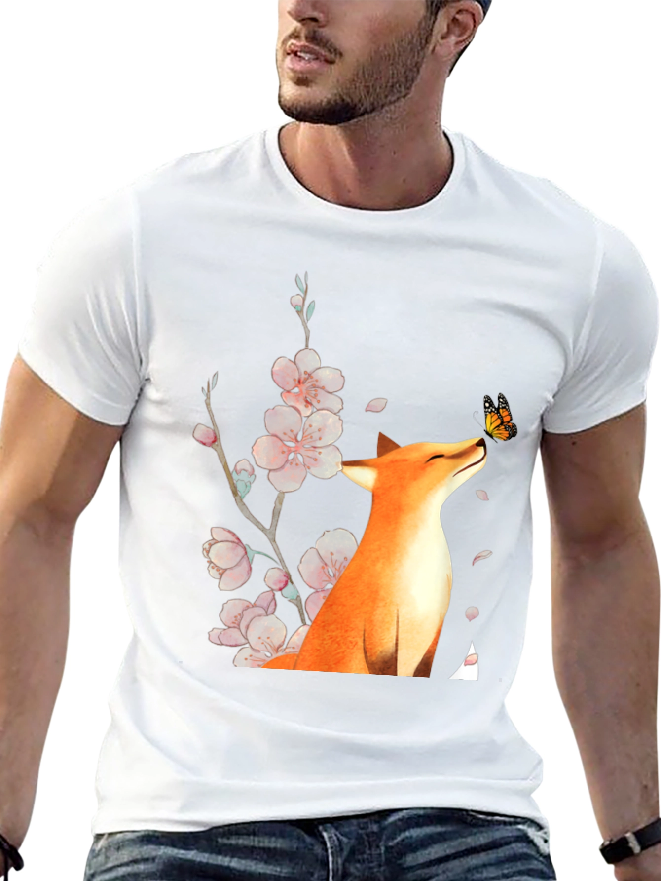 Fox and Butterfly Graphic Tee