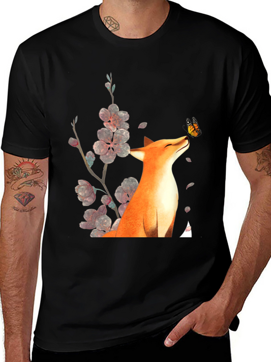 Fox and Butterfly Graphic Tee