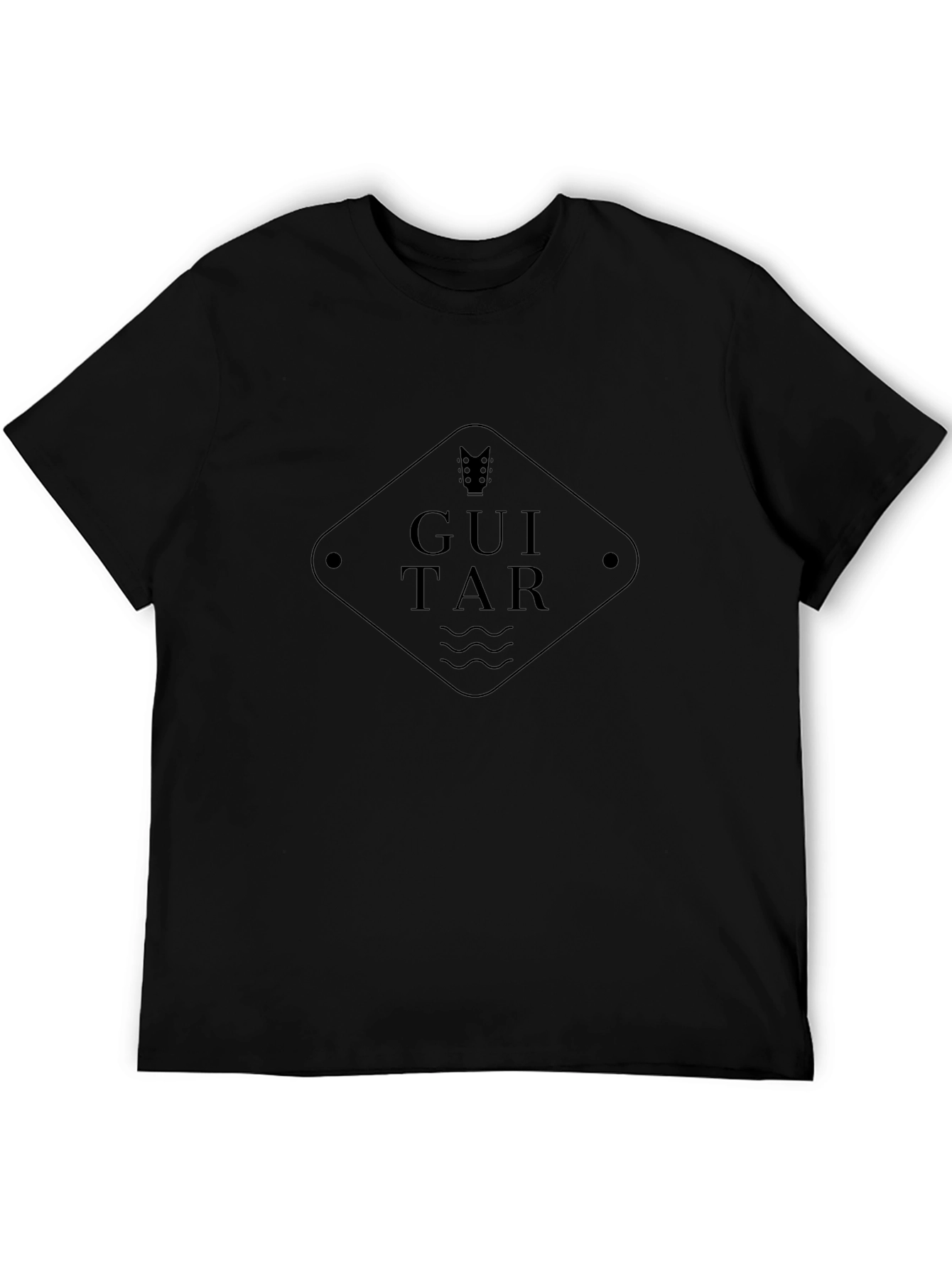 Guitar Graphic Tee - Black Cotton Blend