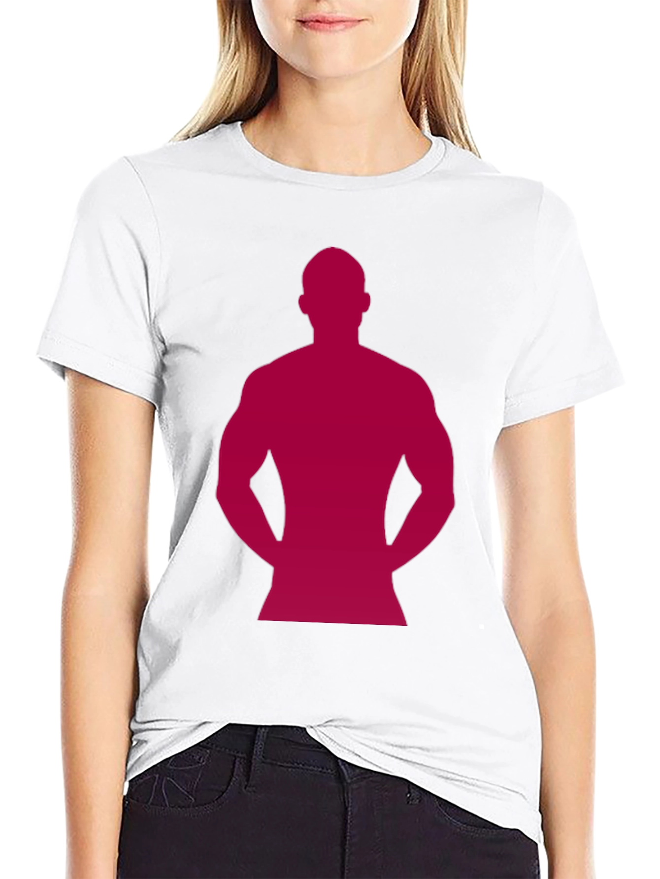 Muscle Man Silhouette T-Shirt - Black